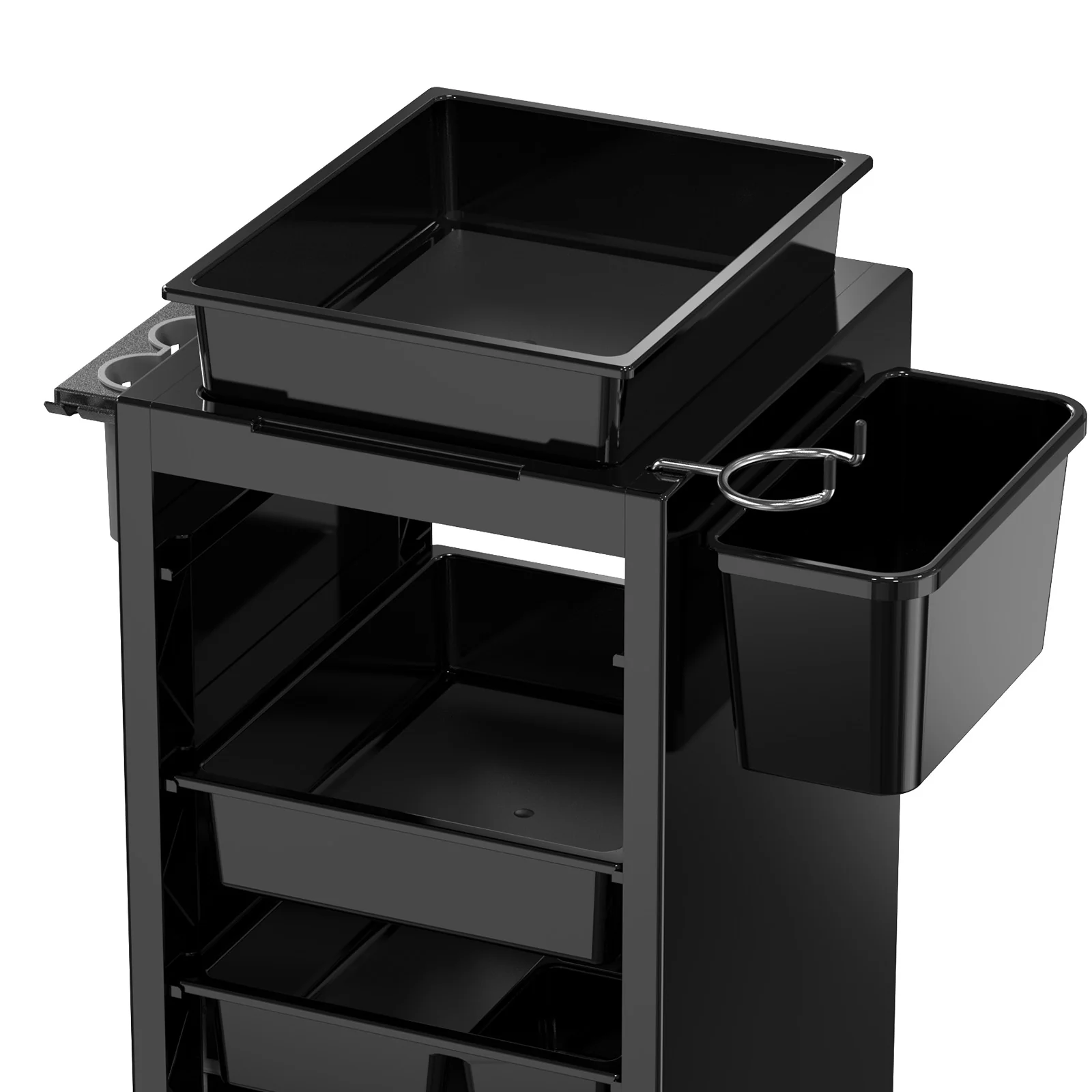 OmySalon ST1801 Rolling Salon Trolley Cart w/Wheels & 6 Drawers Hair Dryer Holders - Image 12