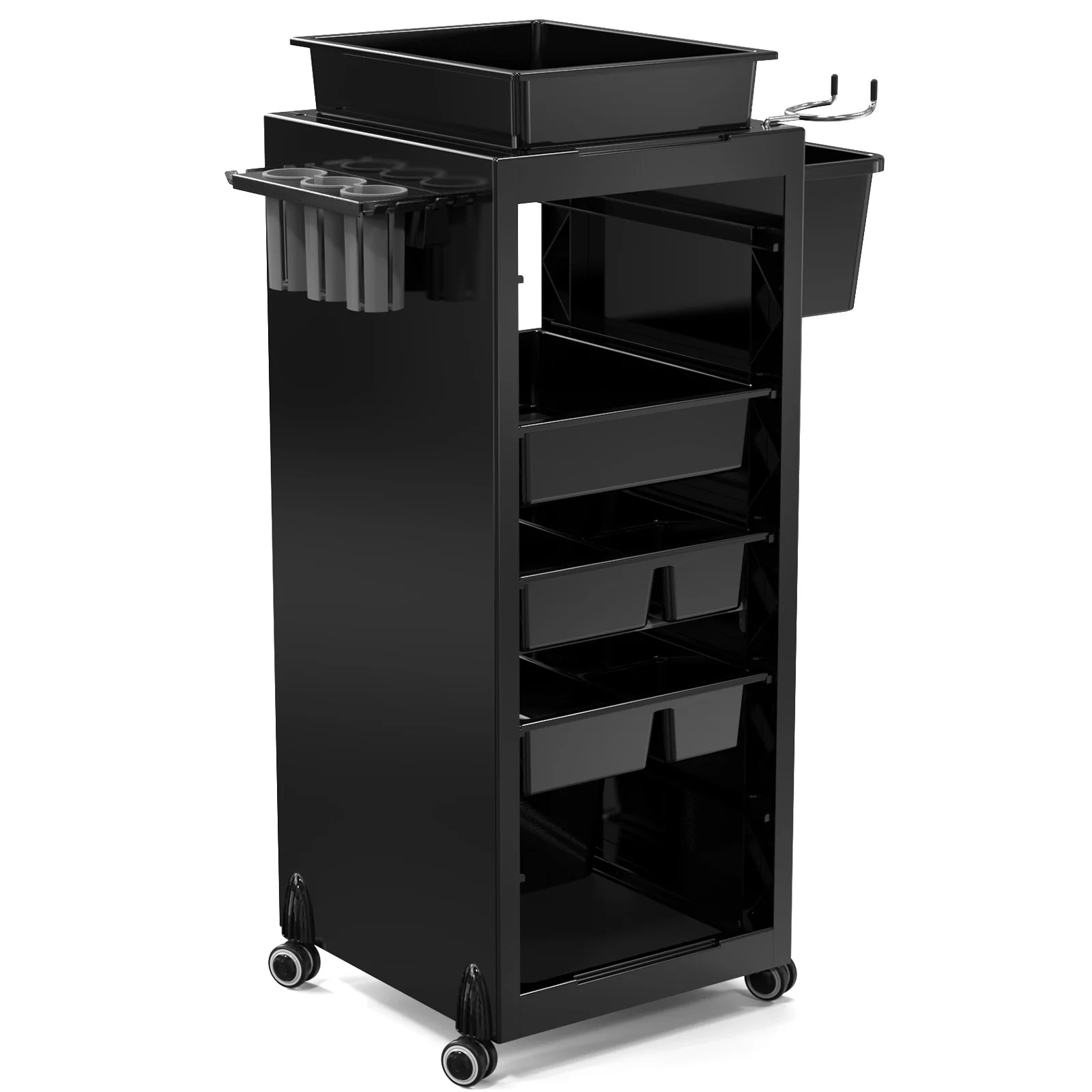 OmySalon ST1801 Rolling Salon Trolley Cart w/Wheels & 6 Drawers Hair Dryer Holders - Image 13