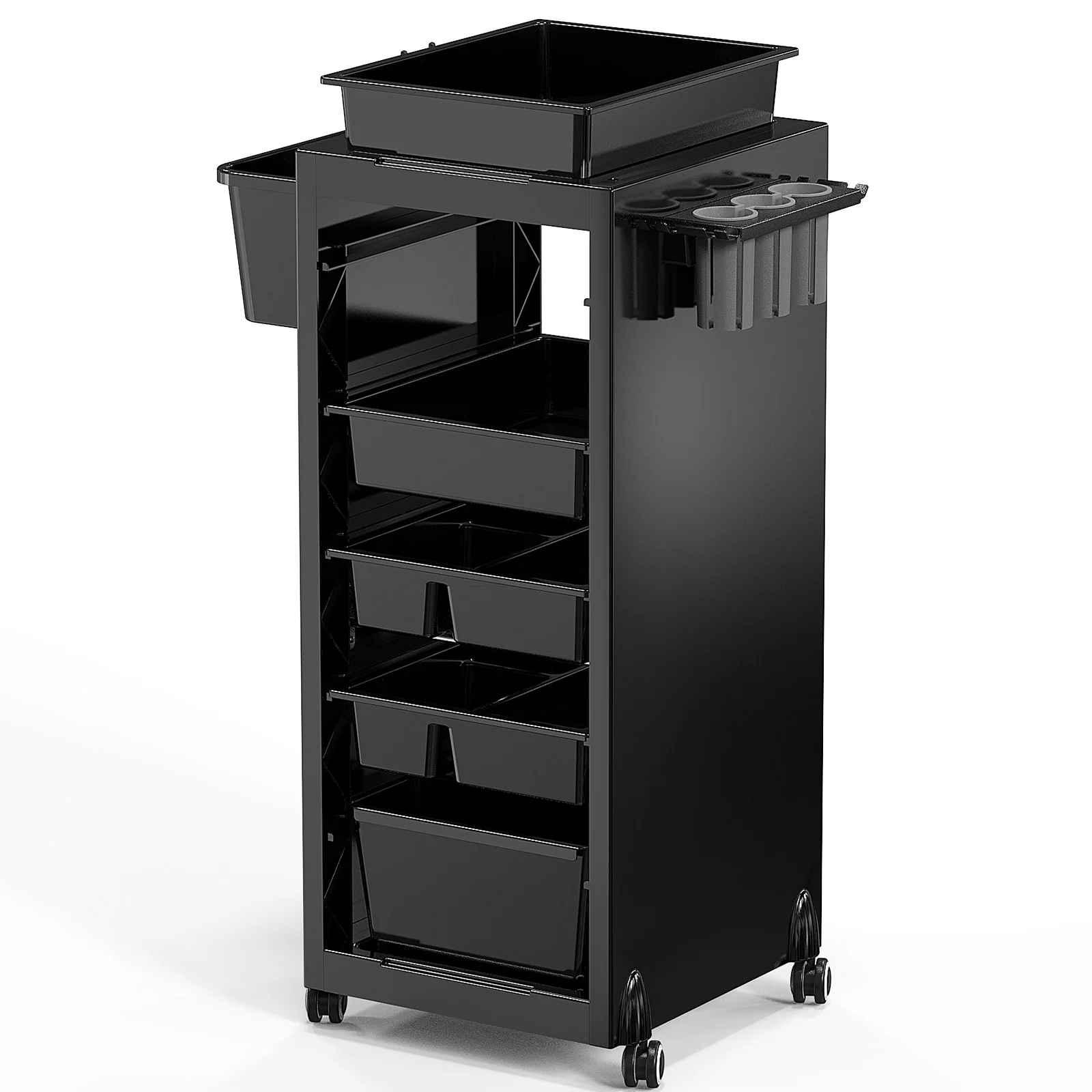 OmySalon ST1801 Rolling Salon Trolley Cart w/Wheels & 6 Drawers Hair Dryer Holders - Image 14