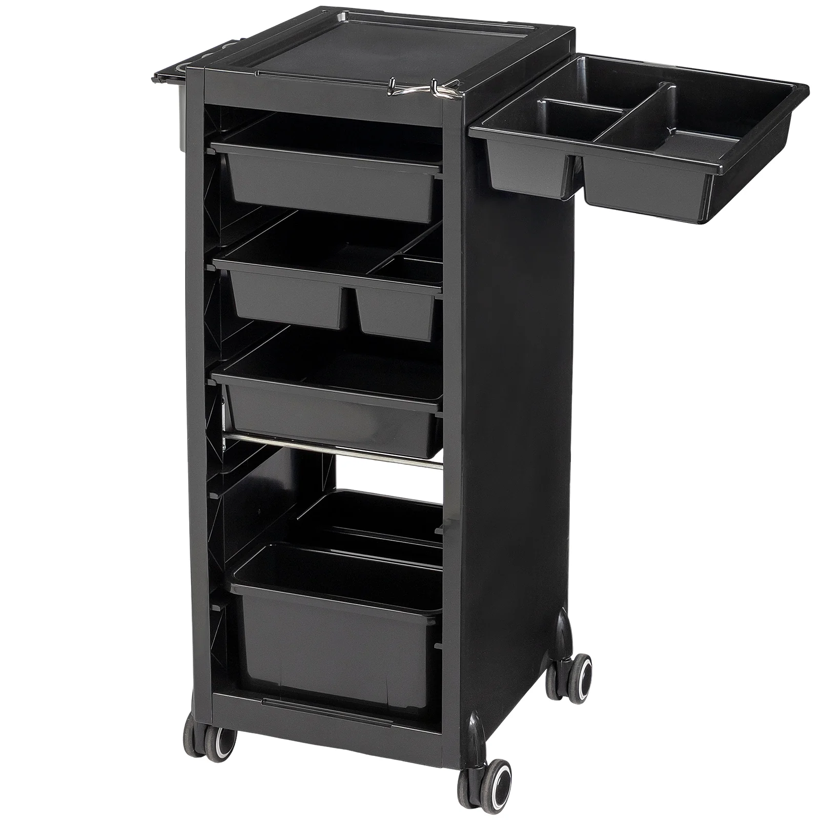 OmySalon ST1801 Rolling Salon Trolley Cart w/Wheels & 6 Drawers Hair Dryer Holders - Image 9