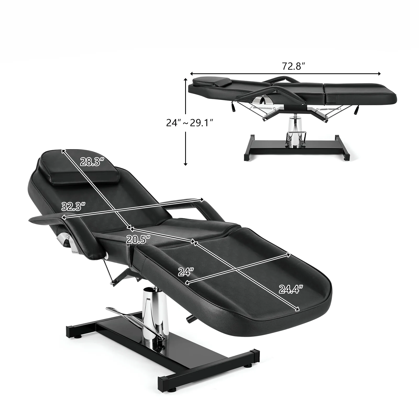 OmySalon SBWP 73in 360 Degree Rotating Hydraulic Height Adjustable Facial Massage Bed - Image 12