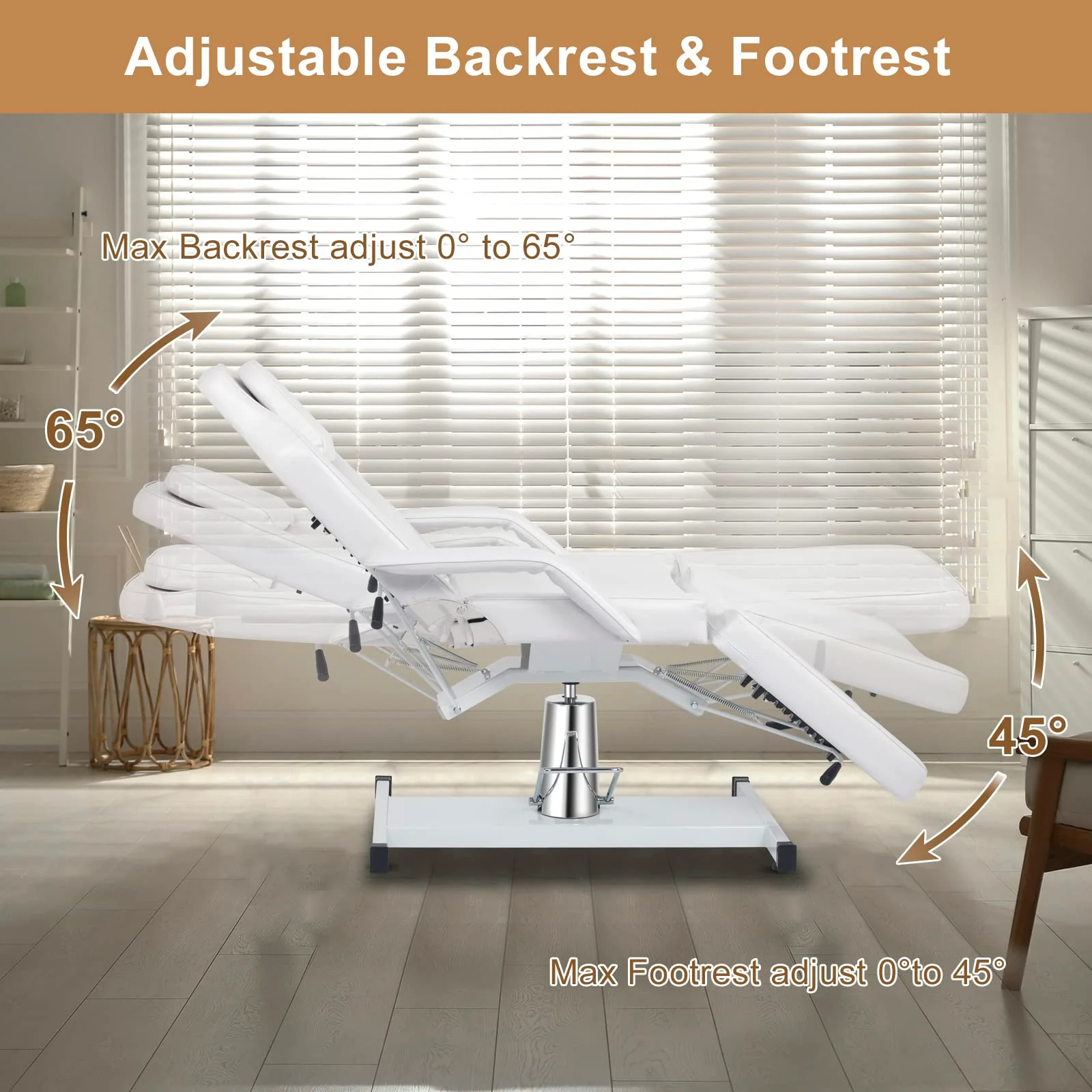 OmySalon SBWP 73in 360 Degree Rotating Hydraulic Height Adjustable Facial Massage Bed - Image 17