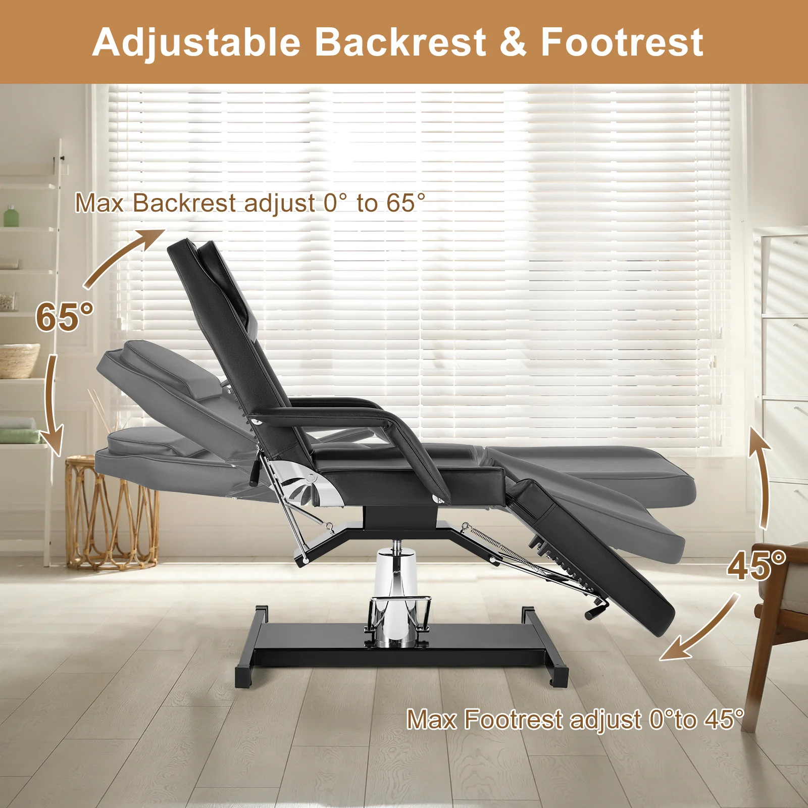 OmySalon SBWP 73in 360 Degree Rotating Hydraulic Height Adjustable Facial Massage Bed - Image 4