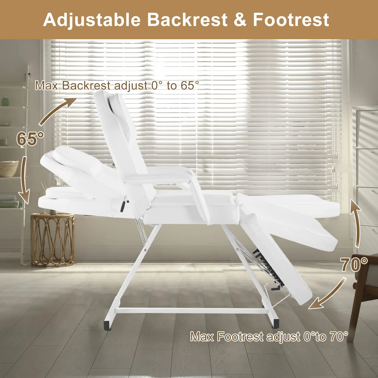 OmySalon SBWS 73in Adjustable Facial Massage Bed w/Hydraulic Rotating Stool - Image 14