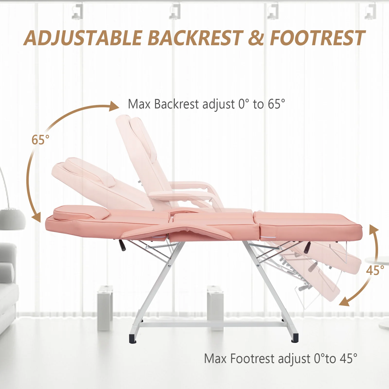 OmySalon SBWS 73in Adjustable Facial Massage Bed w/Hydraulic Rotating Stool - Image 20