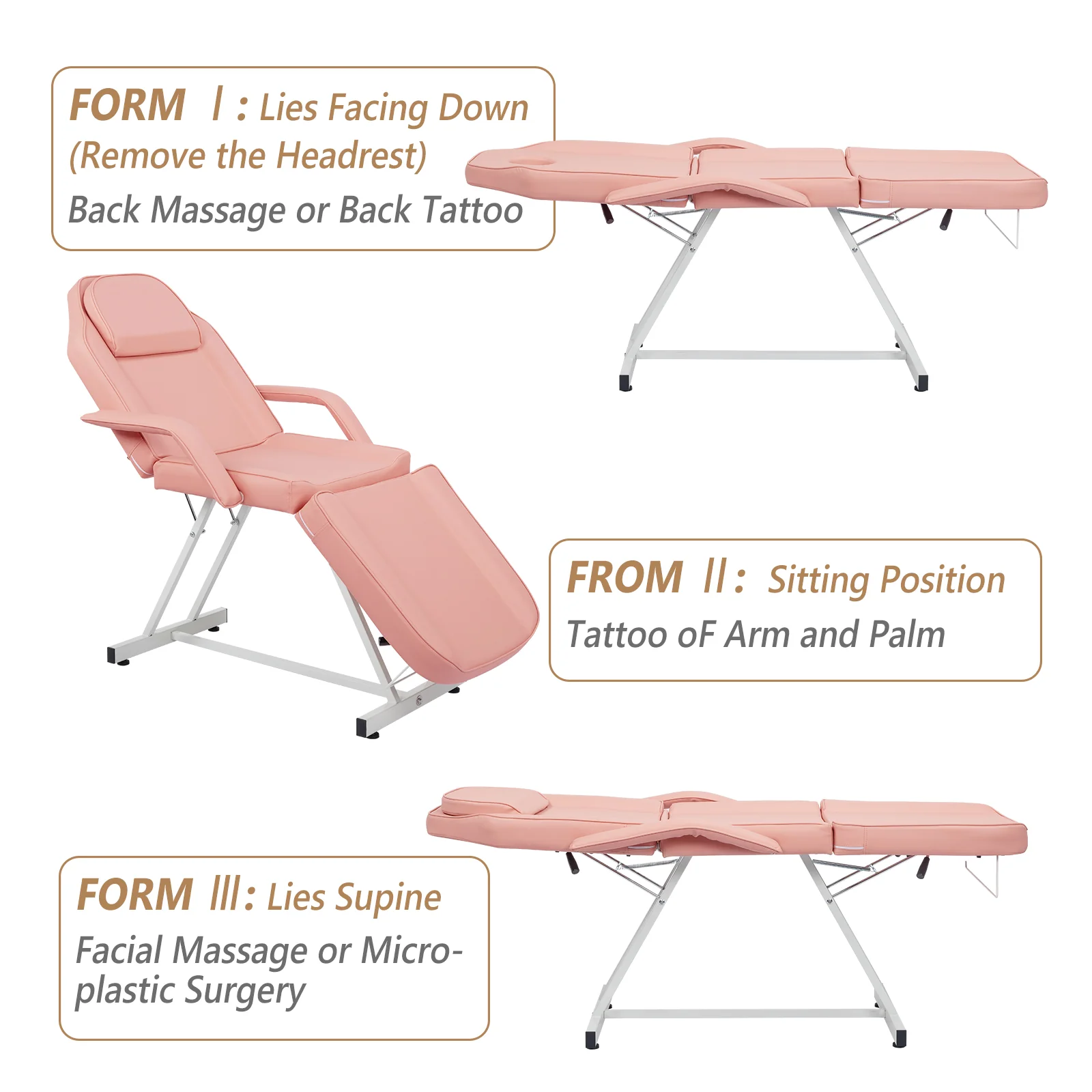 OmySalon SBWS 73in Adjustable Facial Massage Bed w/Hydraulic Rotating Stool - Image 21