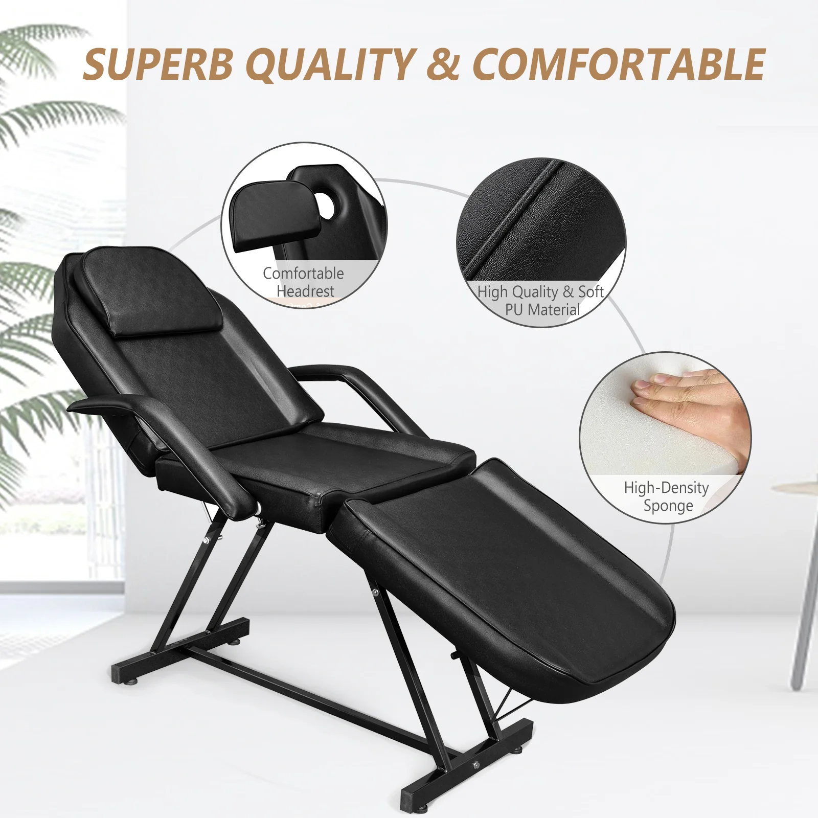 OmySalon SBWS 73in Adjustable Facial Massage Bed w/Hydraulic Rotating Stool - Image 29