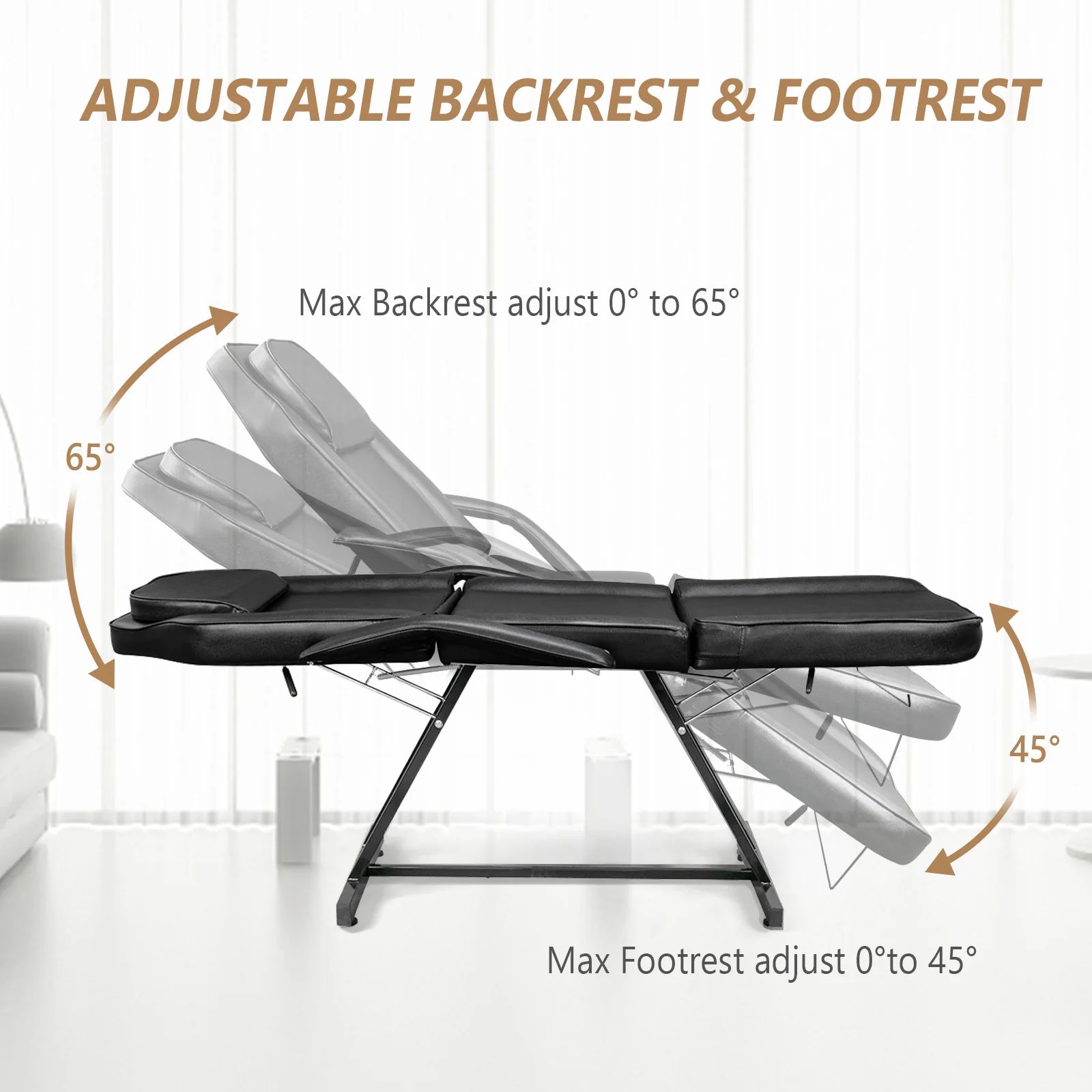 OmySalon SBWS 73in Adjustable Facial Massage Bed w/Hydraulic Rotating Stool - Image 30