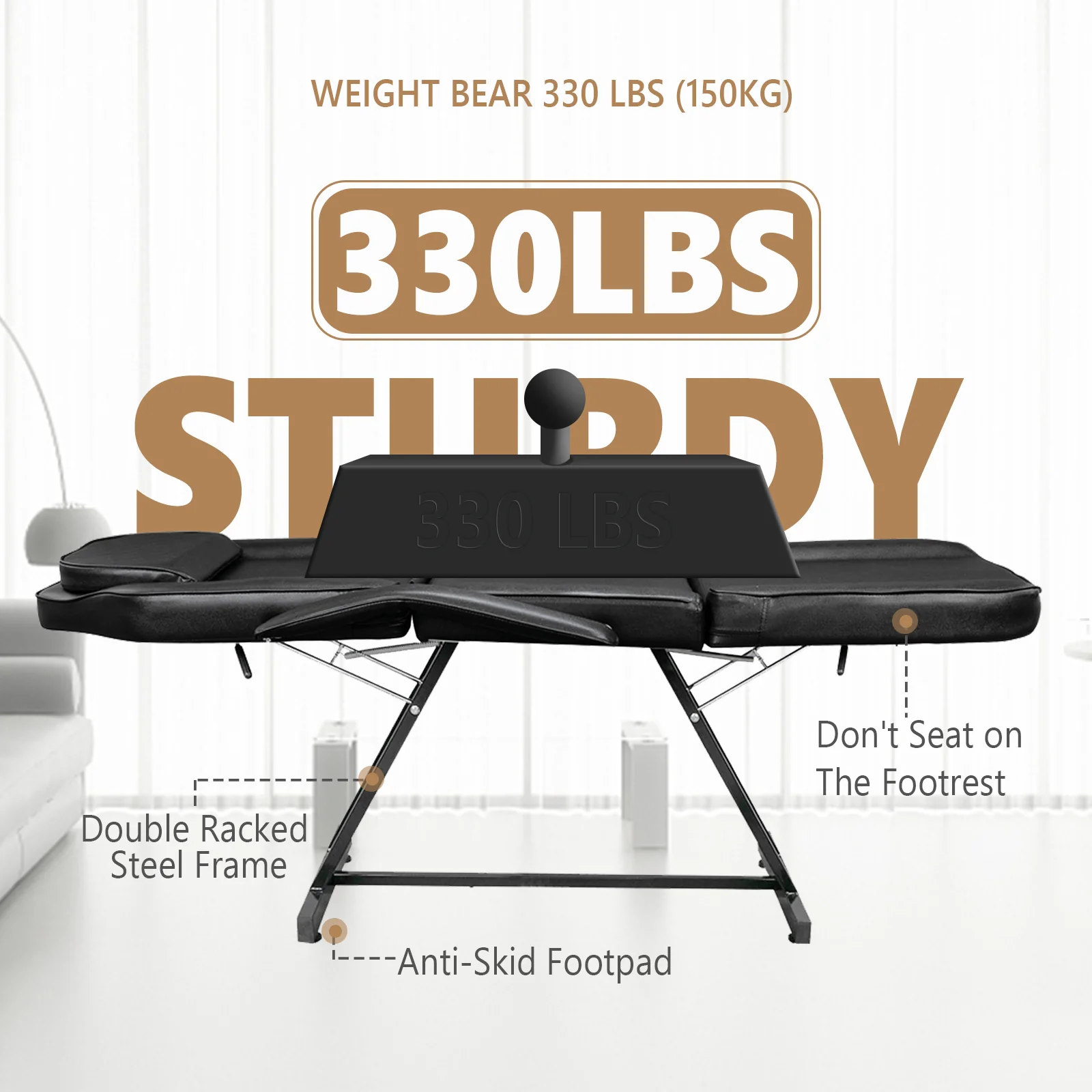 OmySalon SBWS 73in Adjustable Facial Massage Bed w/Hydraulic Rotating Stool - Image 31