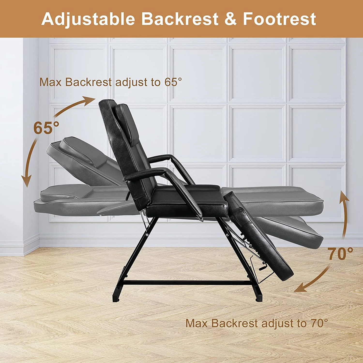 OmySalon SBWS 73in Adjustable Facial Massage Bed w/Hydraulic Rotating Stool - Image 4