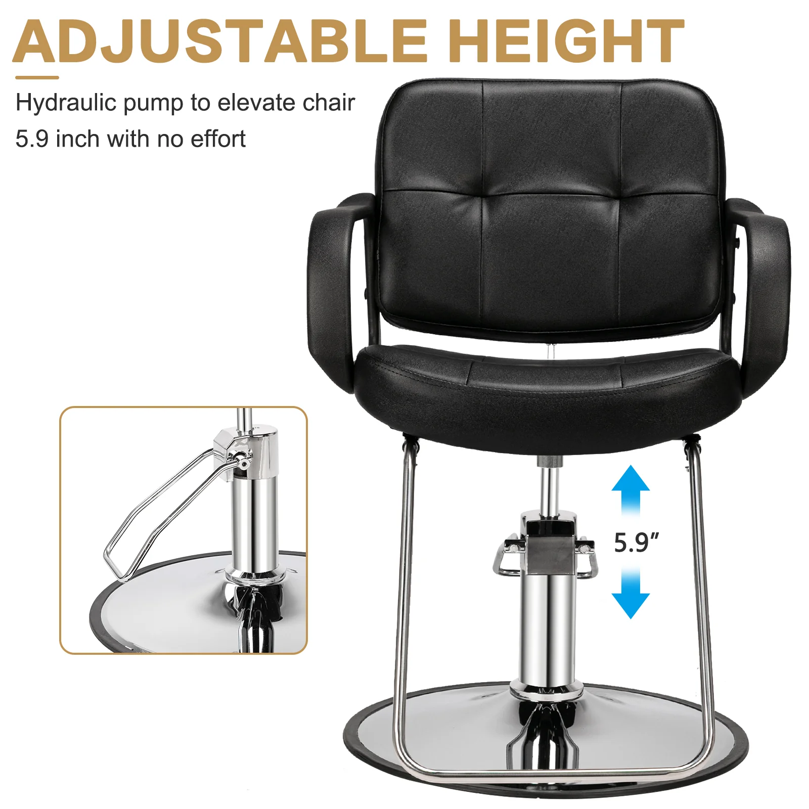 OmySalon SC04 Hydraulic Hair 360-Degree Swivel Stylist Salon Chair - Image 6