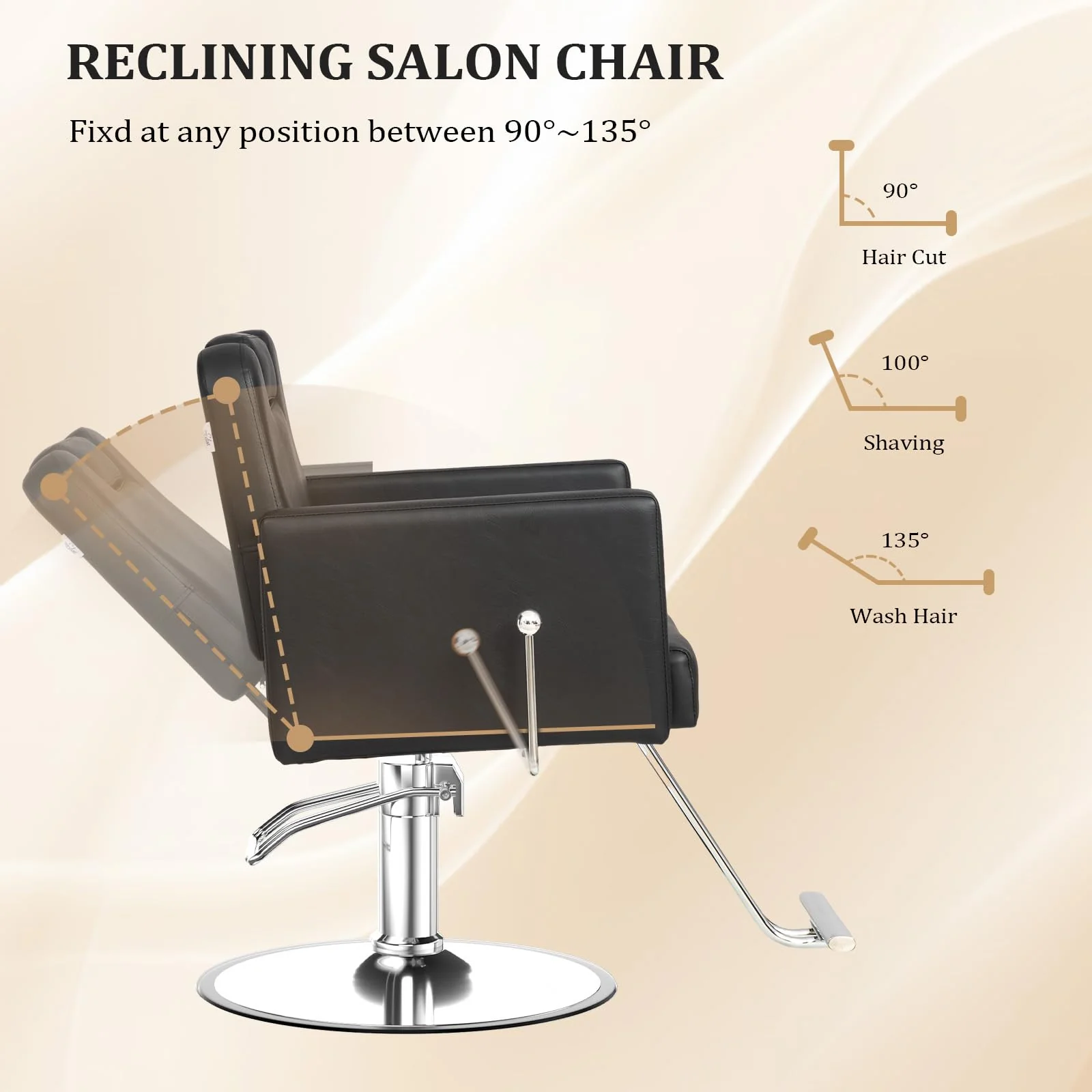 OmySalon SC2311 All Purpose 360° Swivel Hydraulic Reclining Salon Chair w/Headrest - Image 11