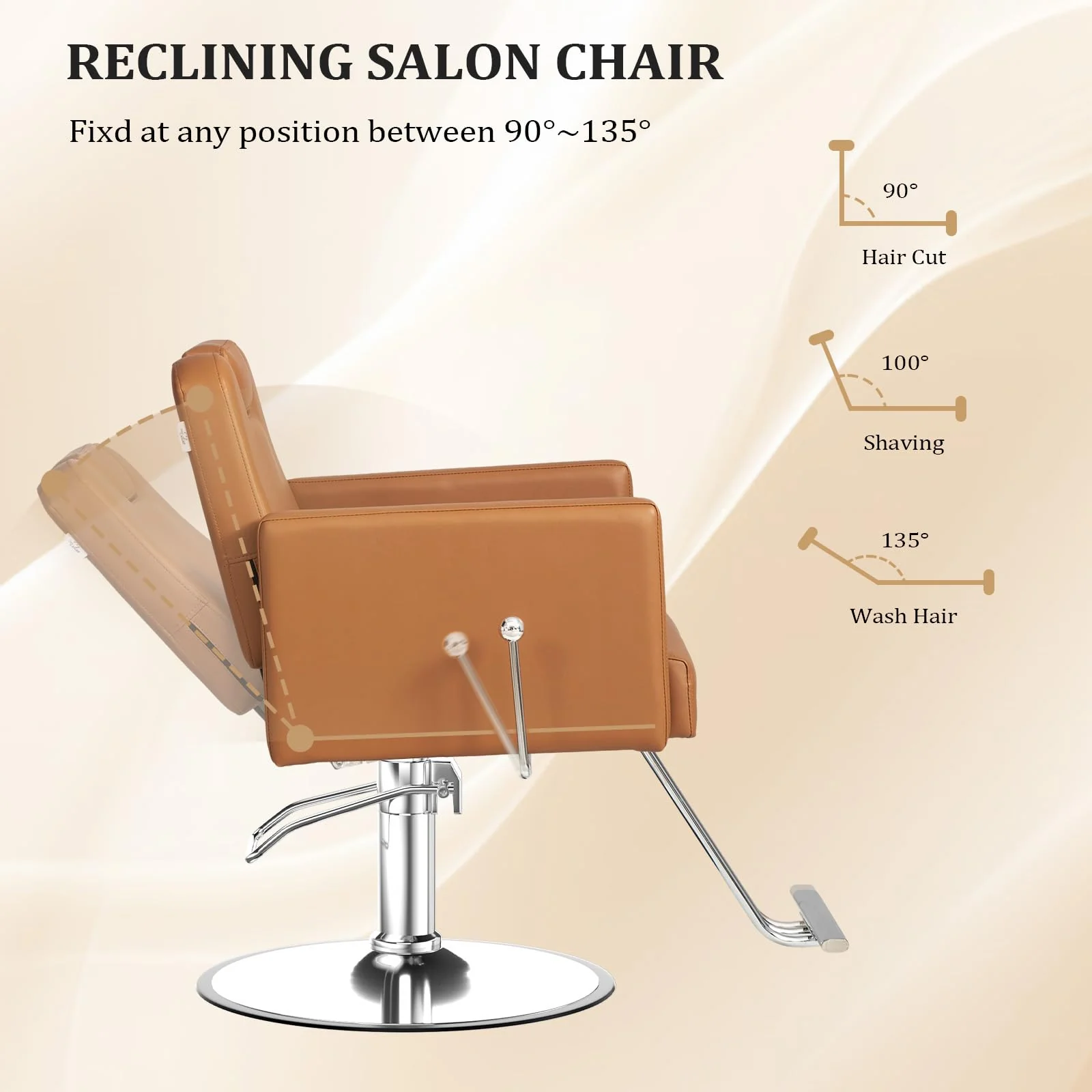 OmySalon SC2311 All Purpose 360° Swivel Hydraulic Reclining Salon Chair w/Headrest - Image 3