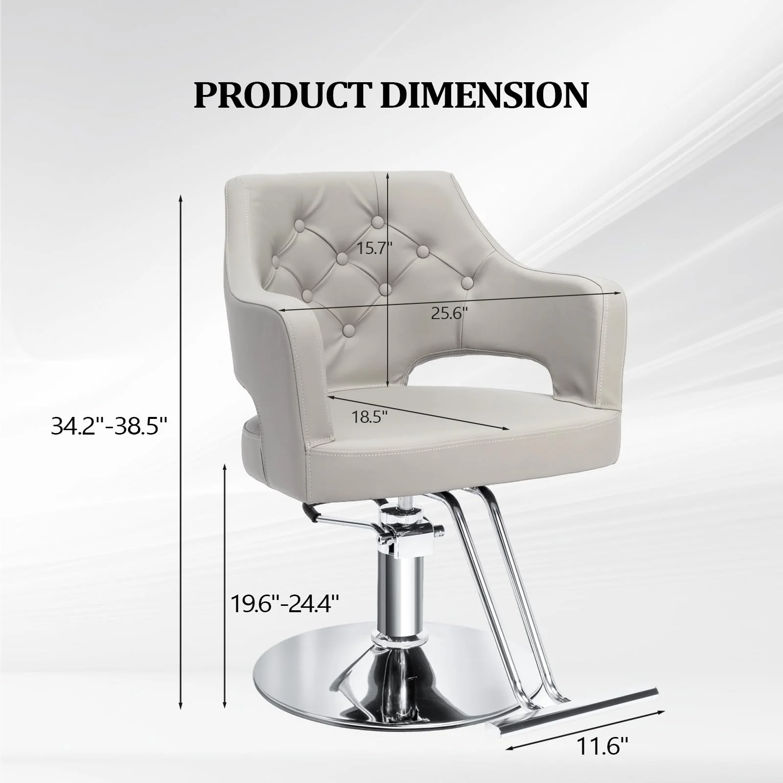 OmySalon SC2501 Sleek Heavy Duty Hydraulic 360-Degree Swivel Hair Stylist Salon Chair - Image 12
