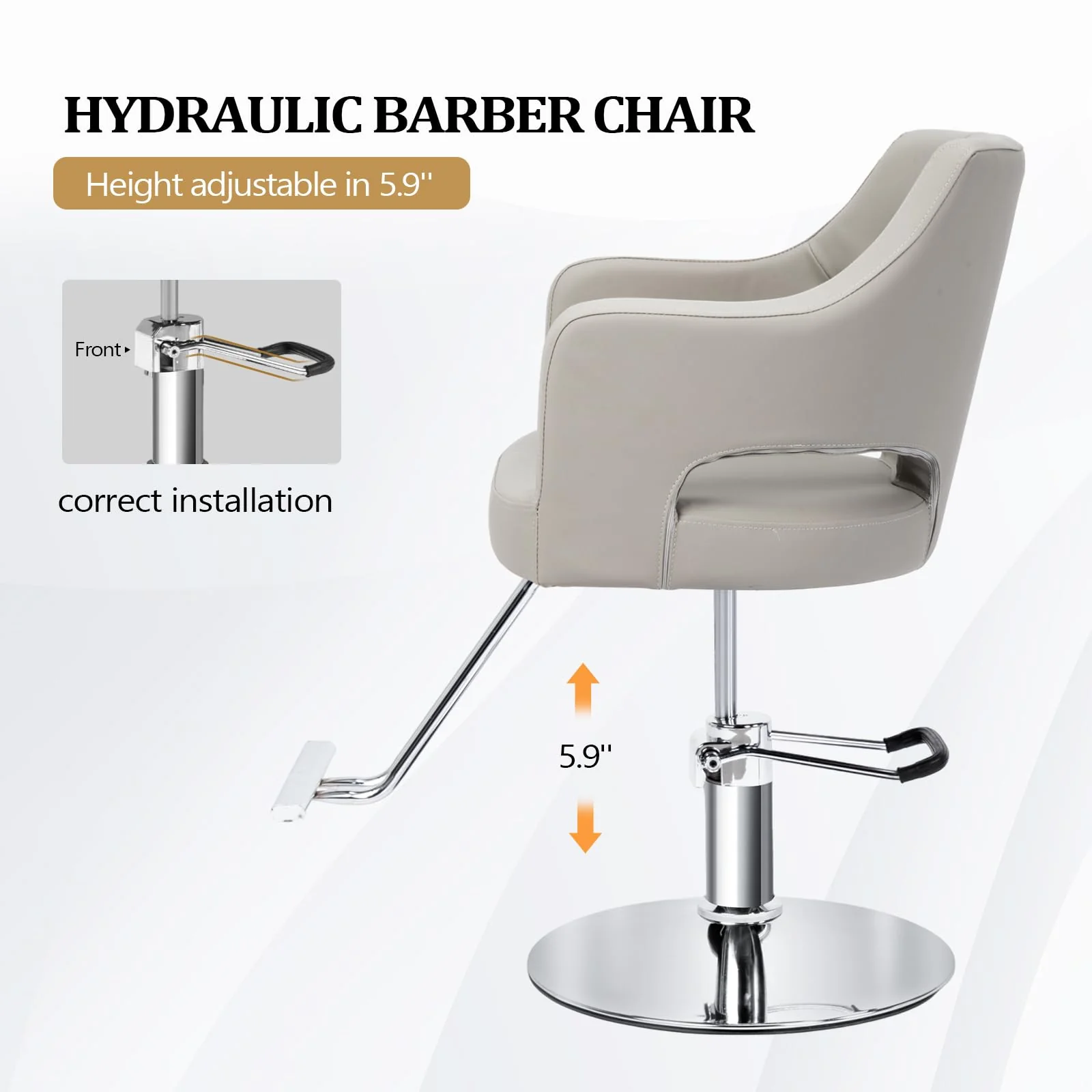 OmySalon SC2501 Sleek Heavy Duty Hydraulic 360-Degree Swivel Hair Stylist Salon Chair - Image 17