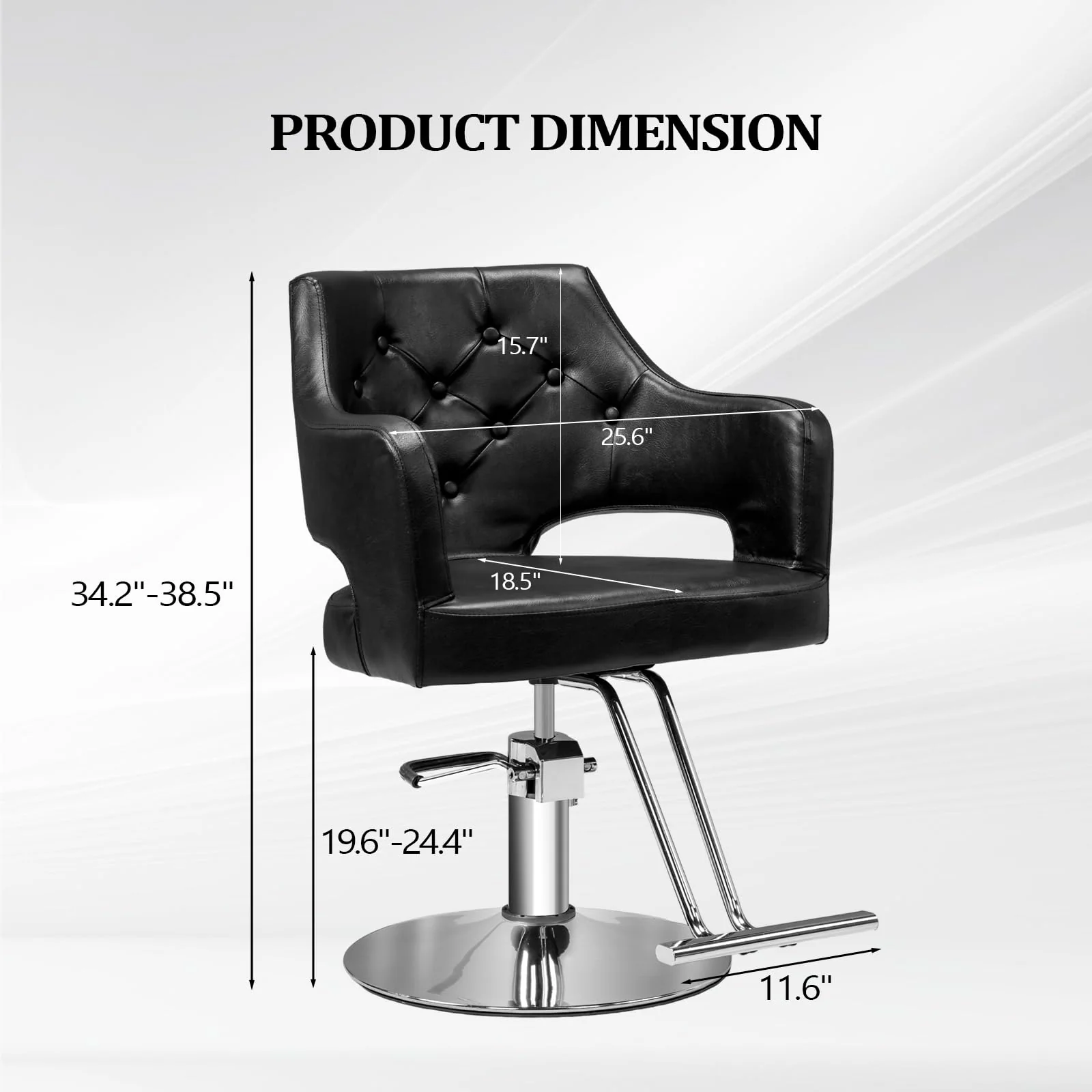 OmySalon SC2501 Sleek Heavy Duty Hydraulic 360-Degree Swivel Hair Stylist Salon Chair - Image 3