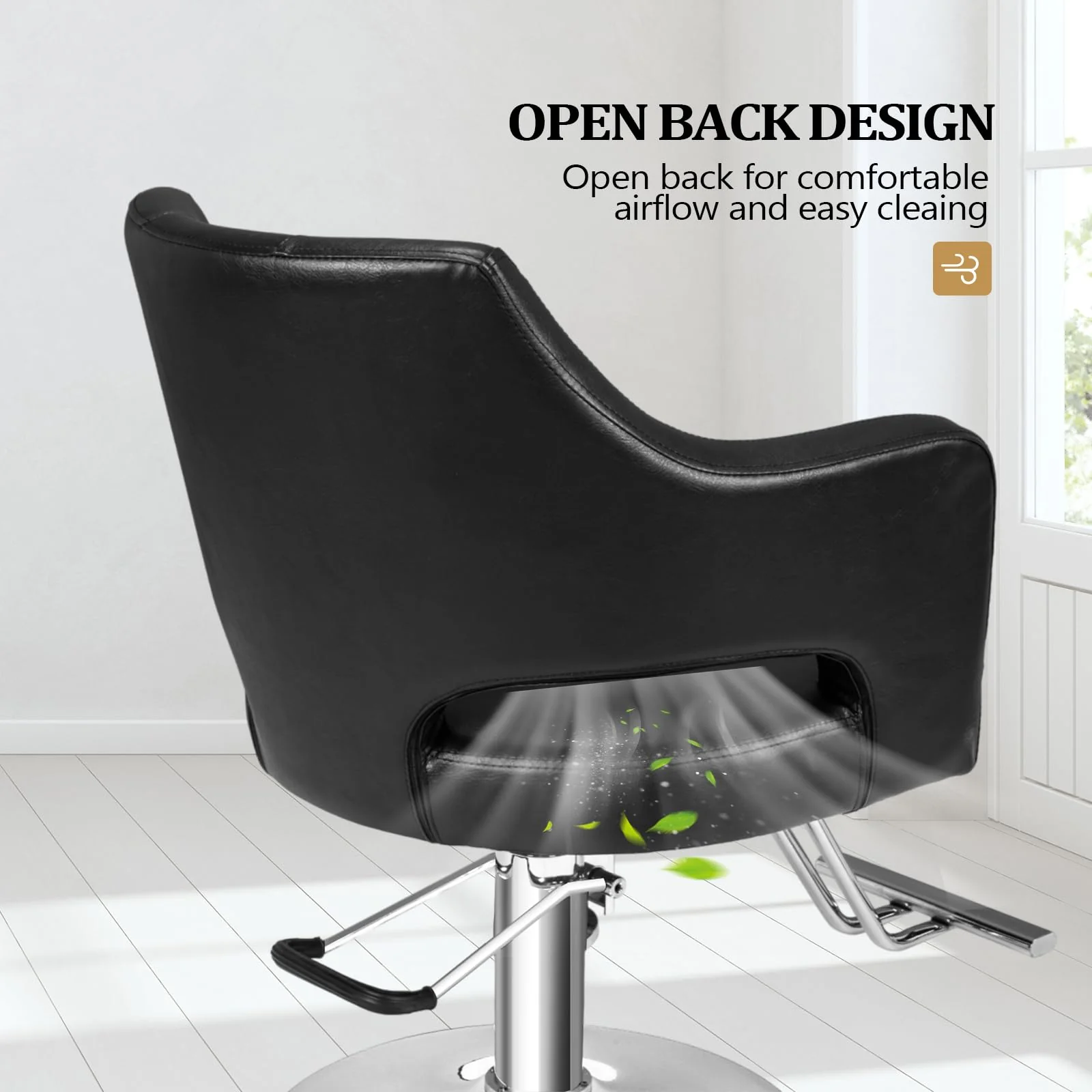 OmySalon SC2501 Sleek Heavy Duty Hydraulic 360-Degree Swivel Hair Stylist Salon Chair - Image 6