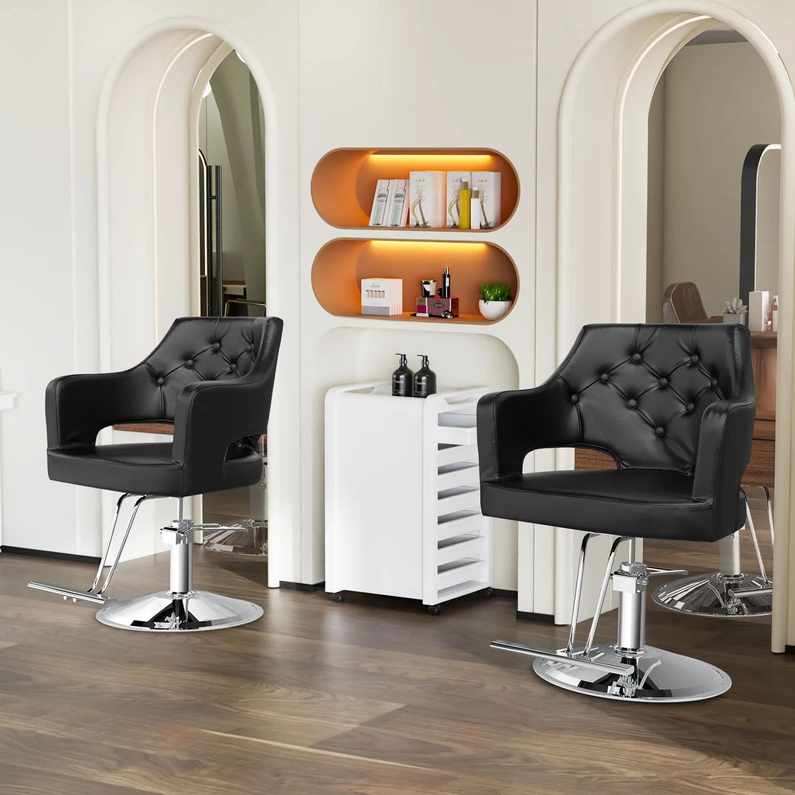 OmySalon SC2501 Sleek Heavy Duty Hydraulic 360-Degree Swivel Hair Stylist Salon Chair - Image 9