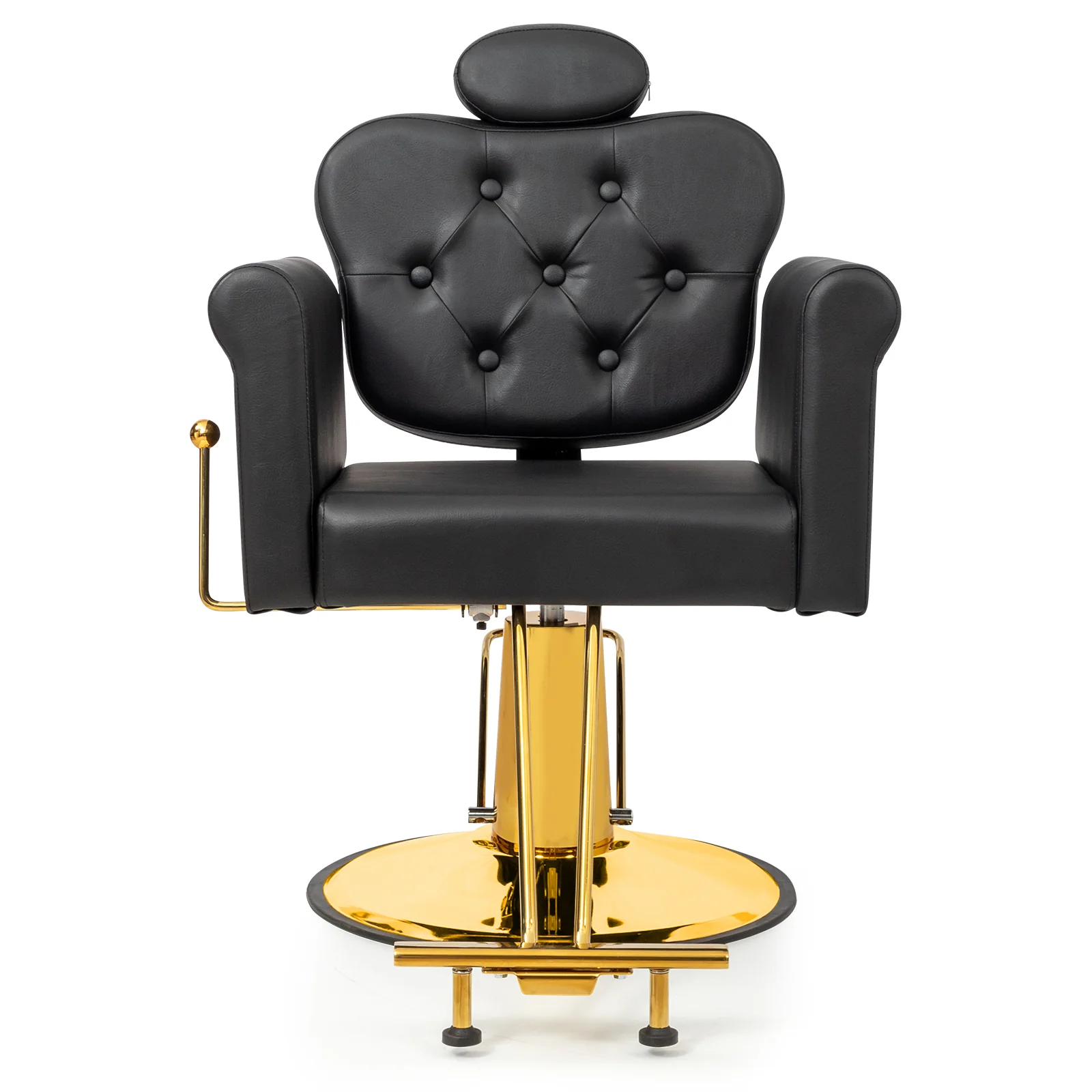 OmySalon SC2711 All Purpose Heavy Duty Hydraulic Reclining Hair Stylist Salon Chair w/Headrest and Button Tufting Curved Backrest - Image 12