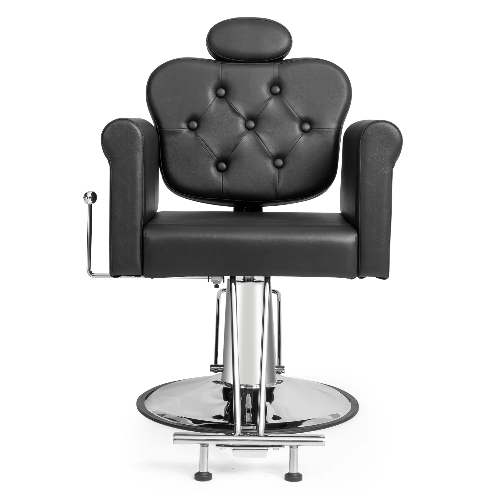 OmySalon SC2711 All Purpose Heavy Duty Hydraulic Reclining Hair Stylist Salon Chair w/Headrest and Button Tufting Curved Backrest - Image 26
