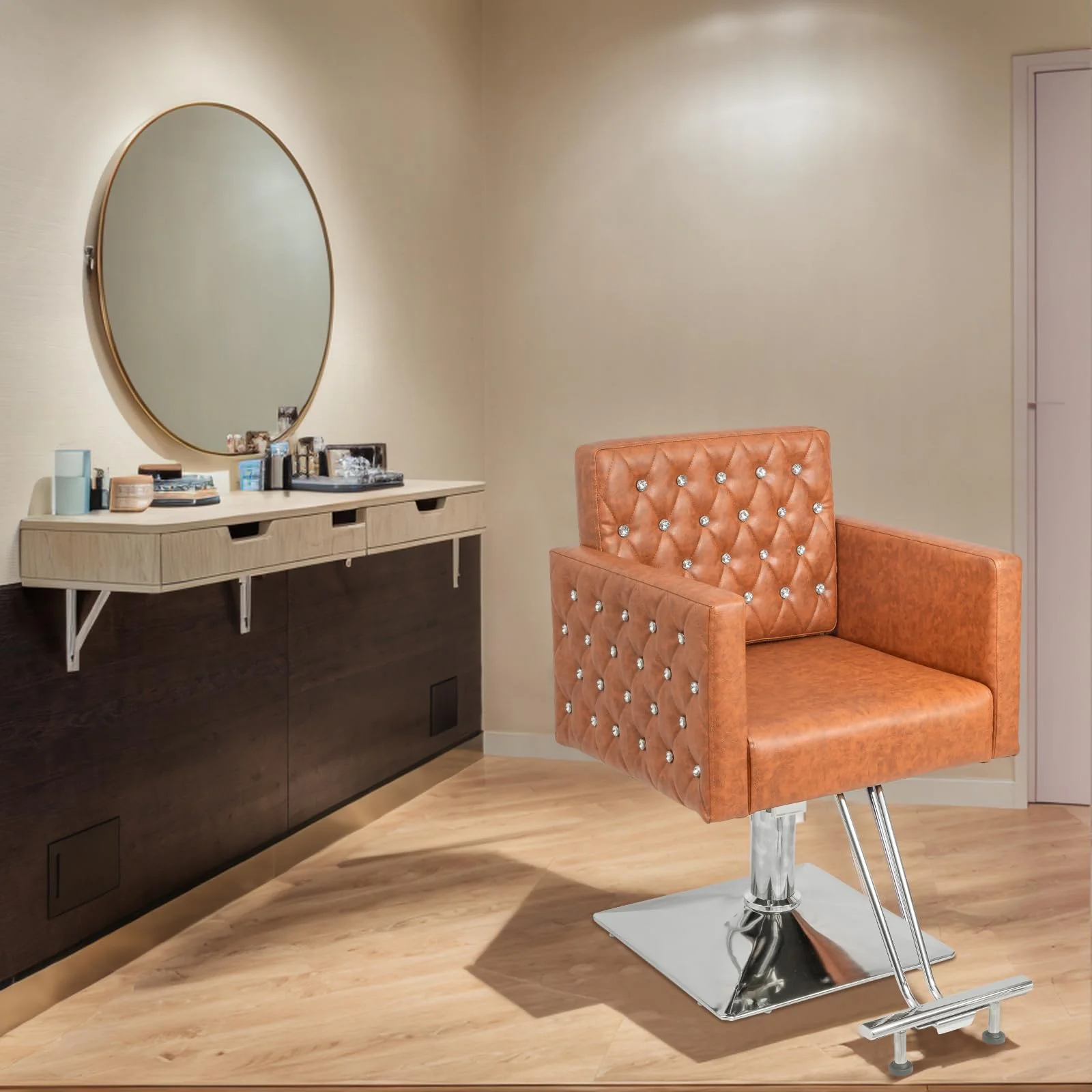 OmySalon SC2801 Modern Heavy Duty Hydraulic Swivel Hair Stylist Salon Chair with Curved Armrests - Image 13