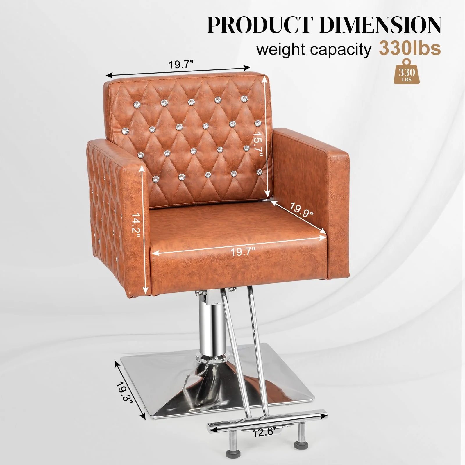OmySalon SC2801 Modern Heavy Duty Hydraulic Swivel Hair Stylist Salon Chair with Curved Armrests - Image 14