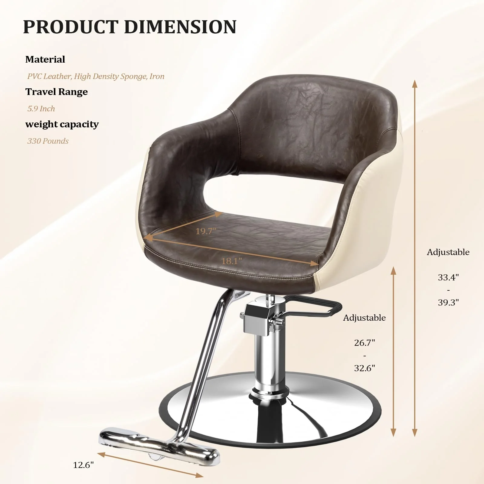 OmySalon SC3011 Heavy Duty 360° Swivel Hydraulic Styling Chair - Image 11