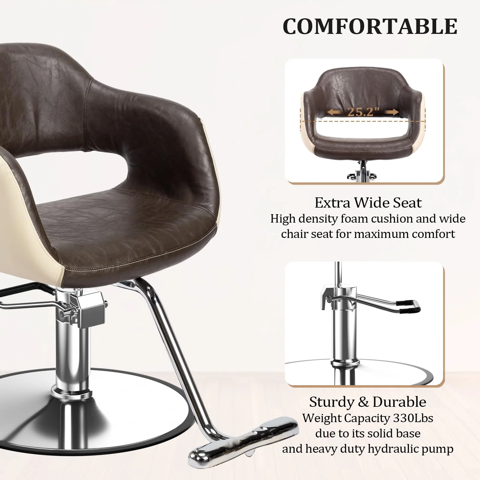 OmySalon SC3011 Heavy Duty 360° Swivel Hydraulic Styling Chair - Image 12