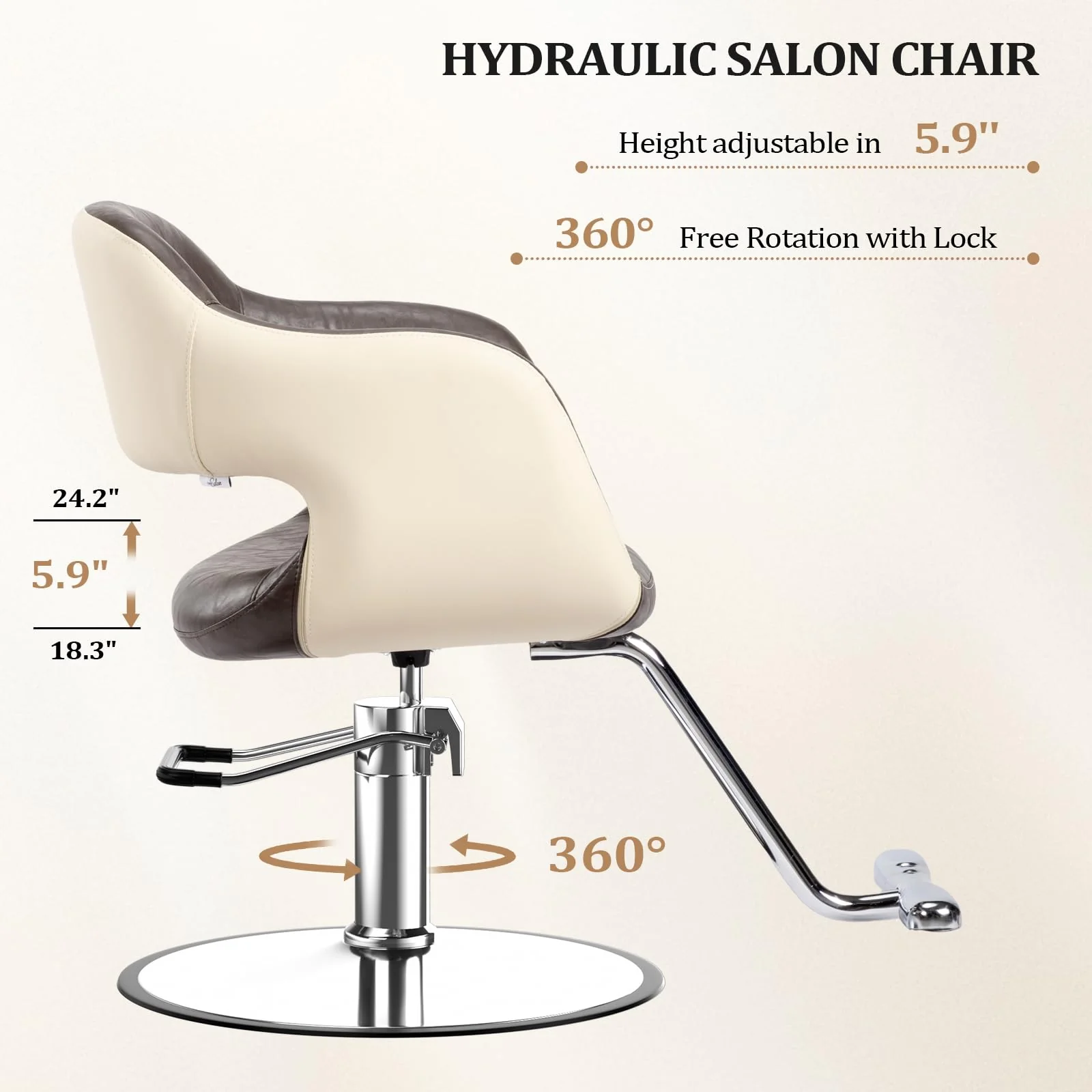 OmySalon SC3011 Heavy Duty 360° Swivel Hydraulic Styling Chair - Image 13