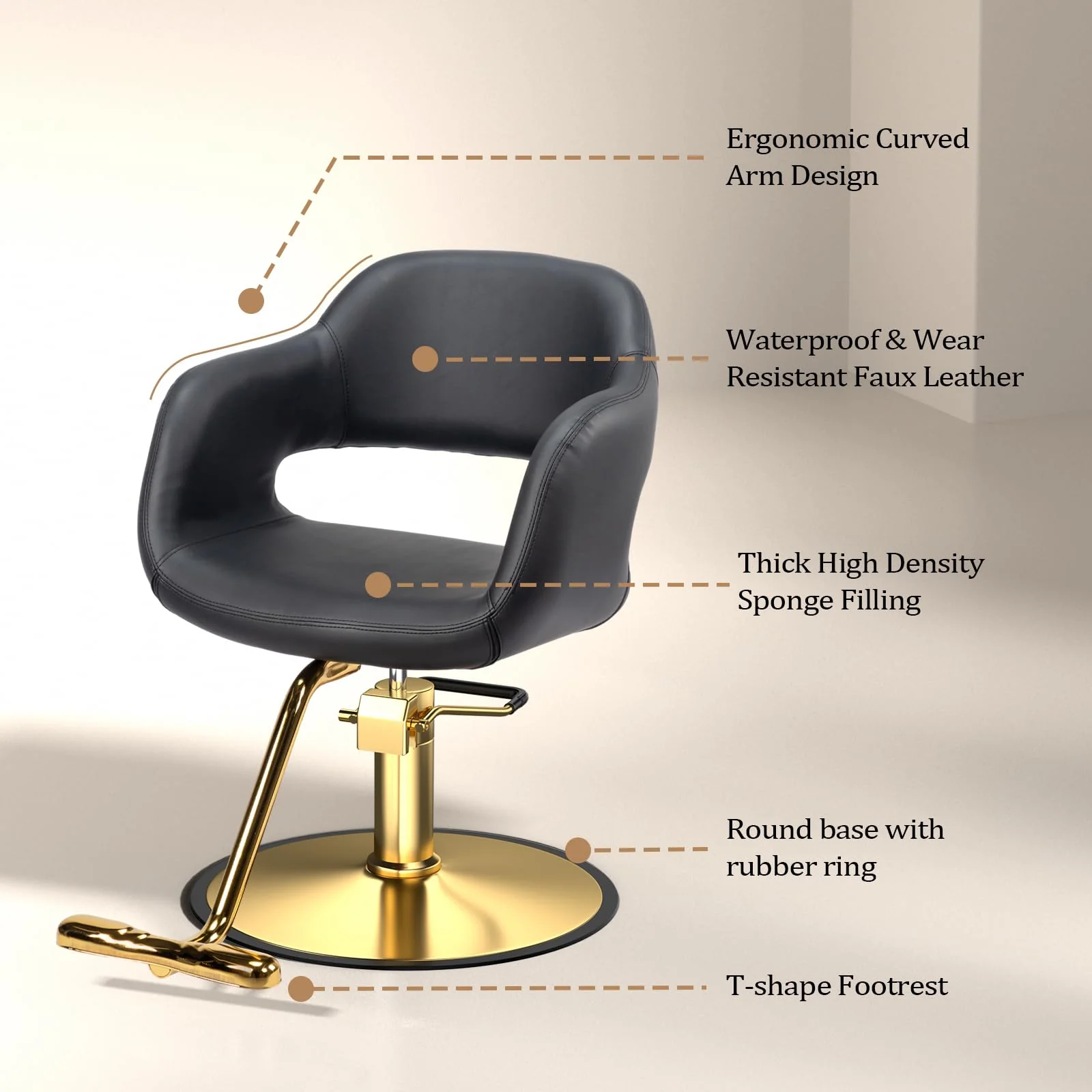 OmySalon SC3011 Heavy Duty 360° Swivel Hydraulic Styling Chair - Image 7