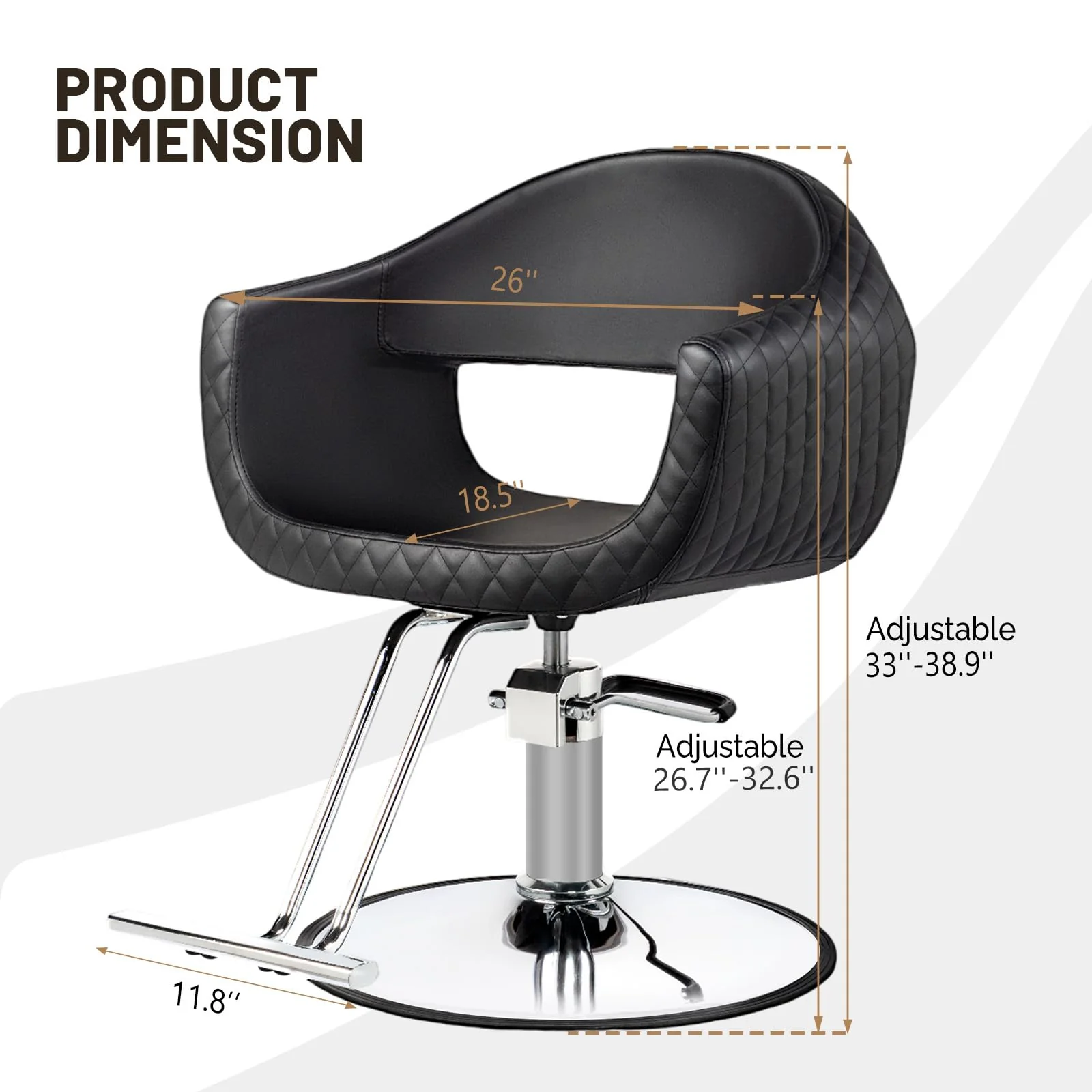 OmySalon SC3201 Eye-catching Rhombus Stitch Pattern Extra Wide Seat Hair Stylist Salon Chair - Image 11