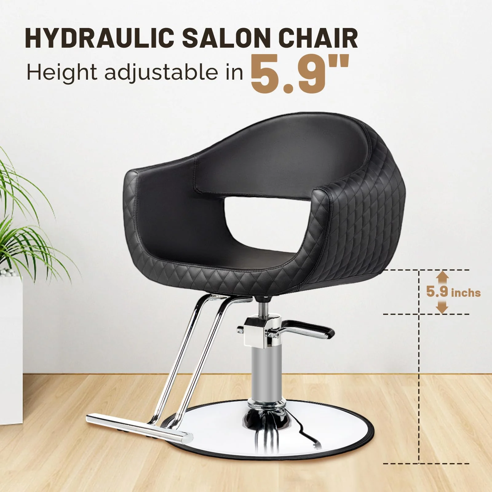 OmySalon SC3201 Eye-catching Rhombus Stitch Pattern Extra Wide Seat Hair Stylist Salon Chair - Image 15