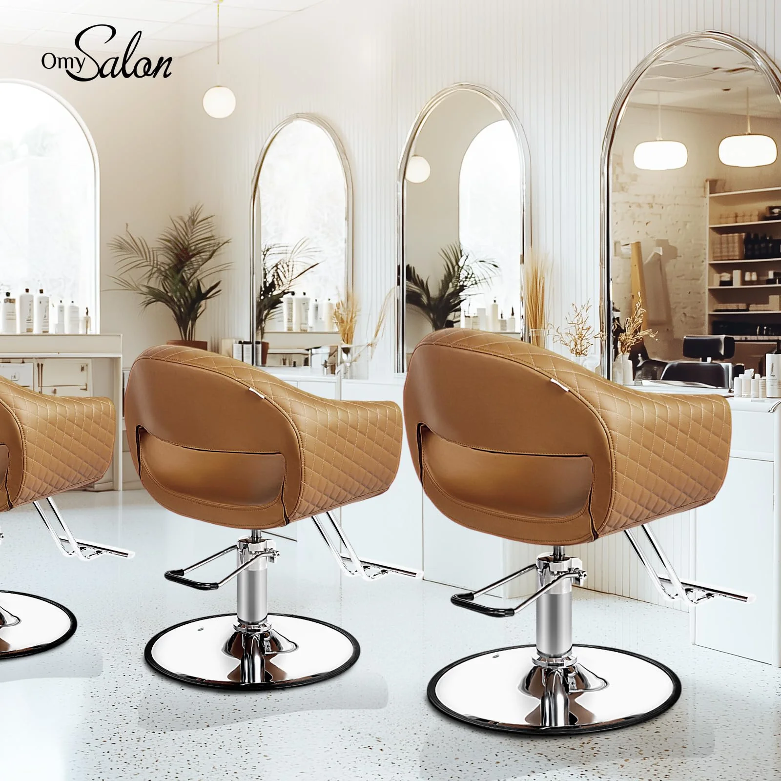 OmySalon SC3201 Eye-catching Rhombus Stitch Pattern Extra Wide Seat Hair Stylist Salon Chair - Image 18