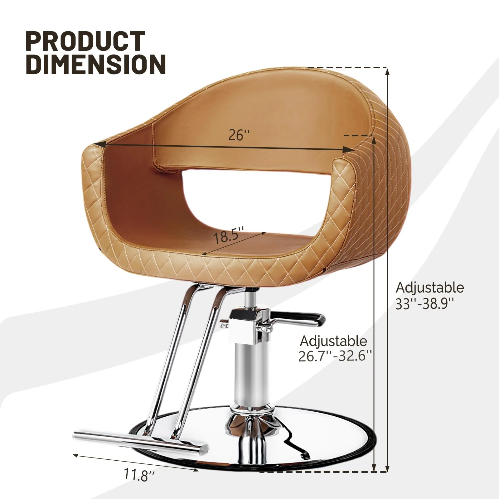 OmySalon SC3201 Eye-catching Rhombus Stitch Pattern Extra Wide Seat Hair Stylist Salon Chair - Image 19