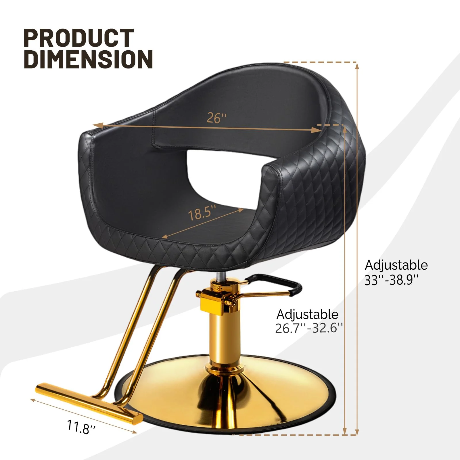 OmySalon SC3201 Eye-catching Rhombus Stitch Pattern Extra Wide Seat Hair Stylist Salon Chair - Image 3