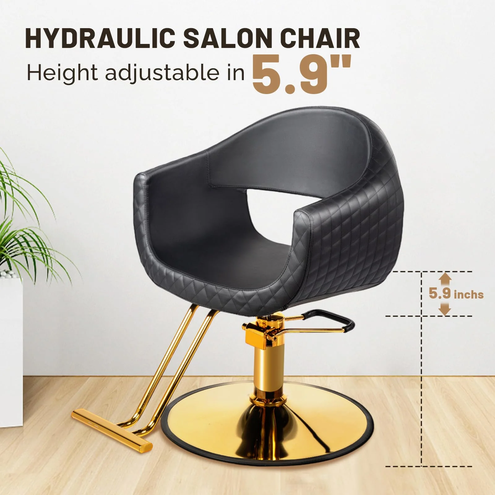 OmySalon SC3201 Eye-catching Rhombus Stitch Pattern Extra Wide Seat Hair Stylist Salon Chair - Image 7