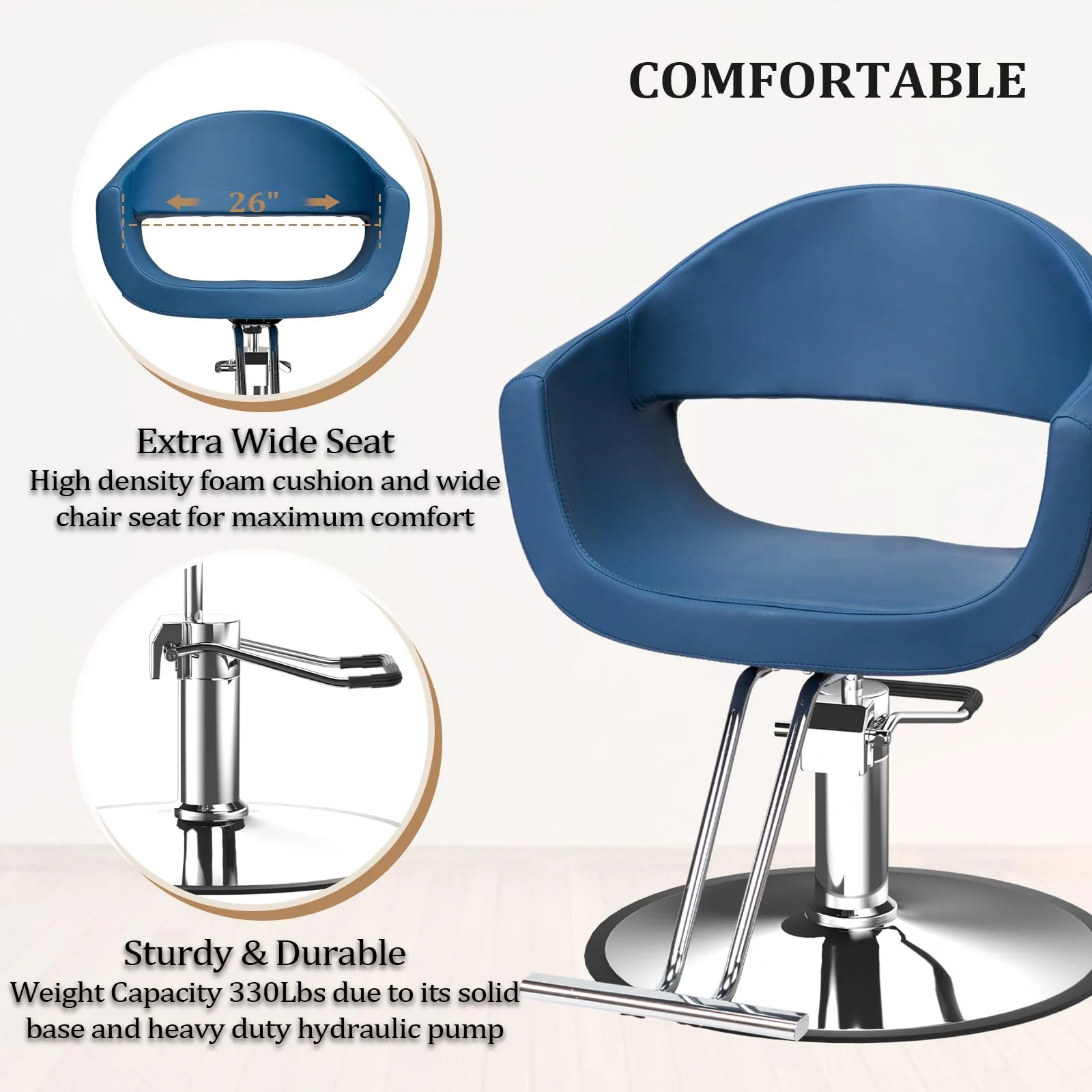 OmySalon SC3202 Heavy Duty 360°Swivel Hydraulic Styling Chair - Image 14