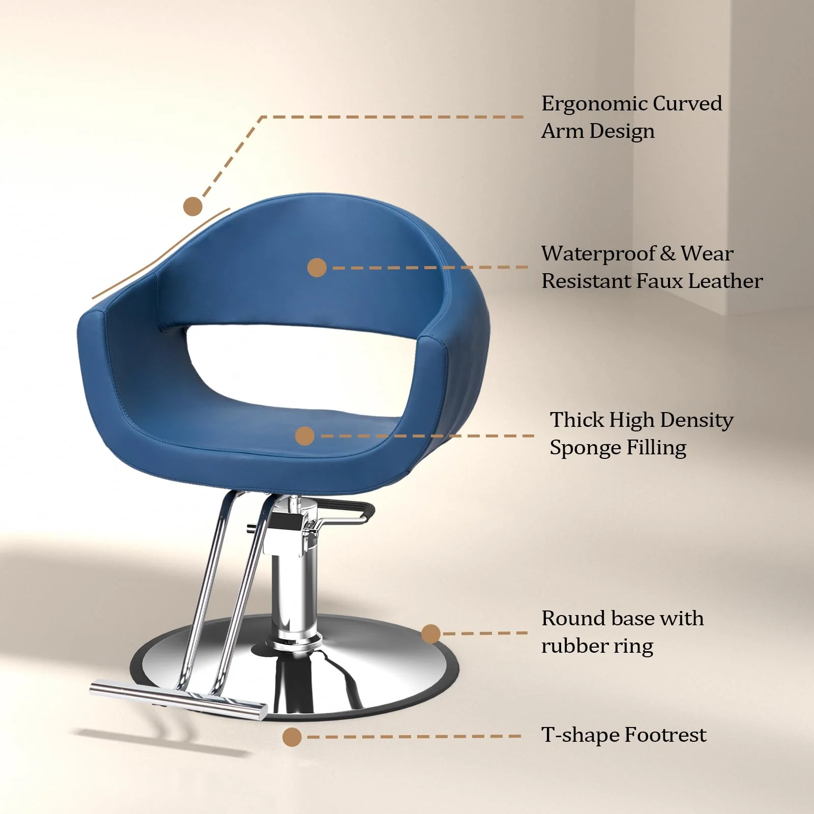 OmySalon SC3202 Heavy Duty 360°Swivel Hydraulic Styling Chair - Image 17