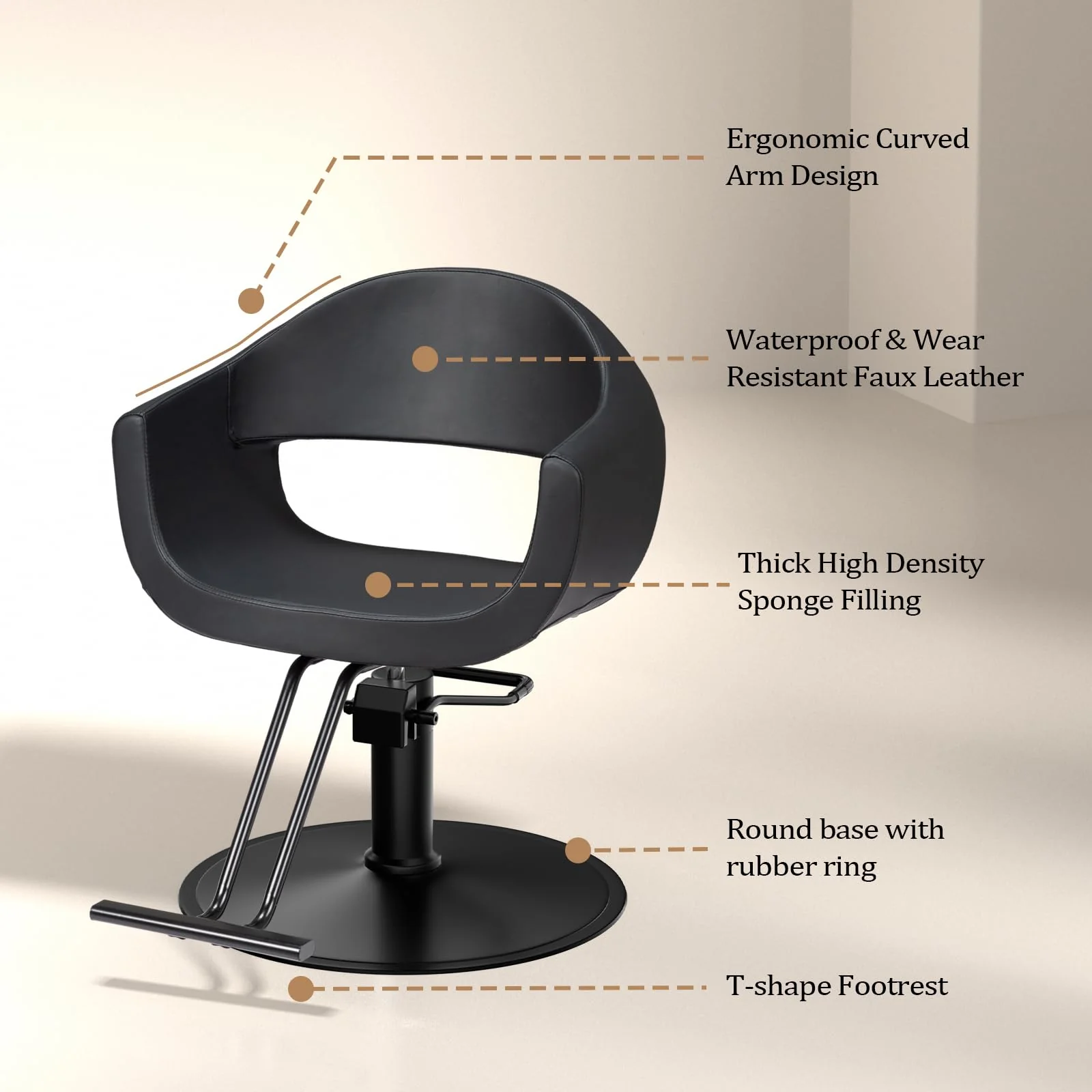 OmySalon SC3202 Heavy Duty 360°Swivel Hydraulic Styling Chair - Image 8