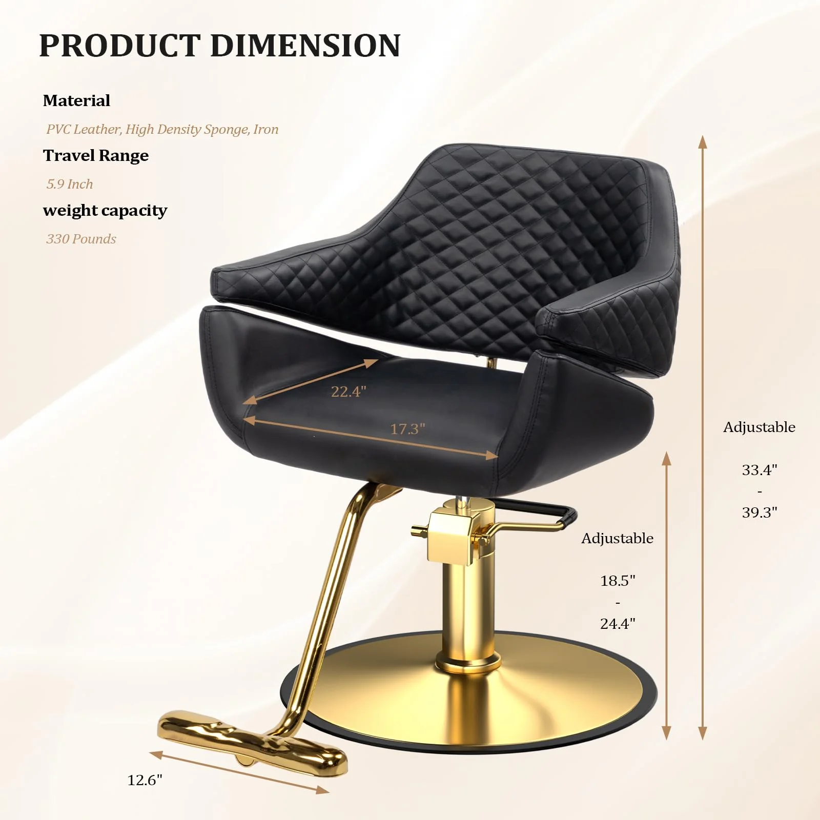OmySalon SC3311 Heavy Duty 360° Swivel Hydraulic Styling Chair - Image 2