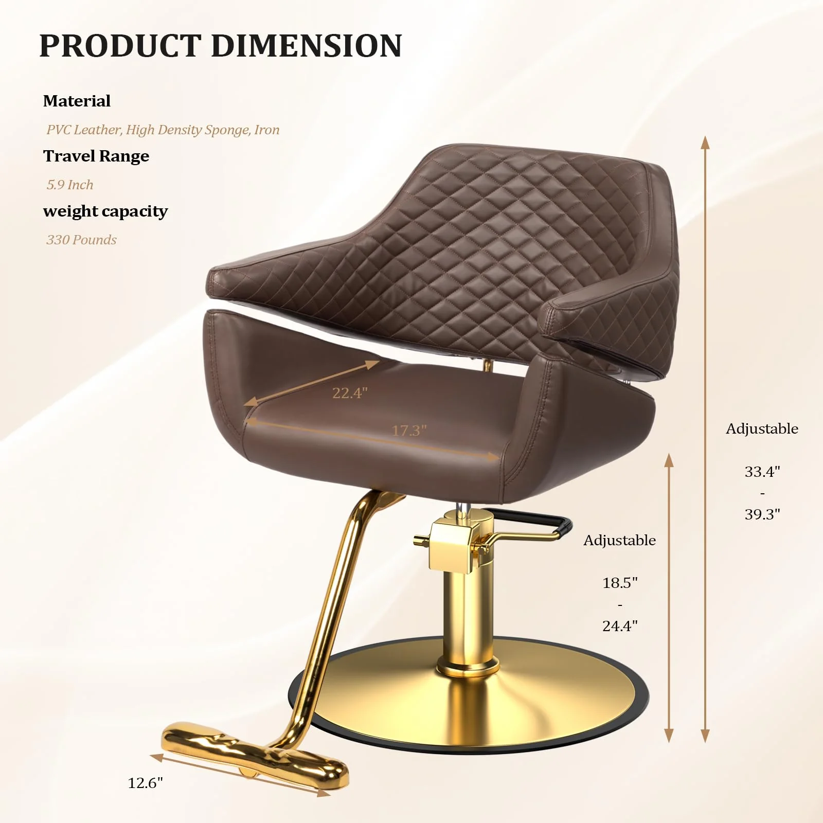 OmySalon SC3311 Heavy Duty 360° Swivel Hydraulic Styling Chair - Image 4