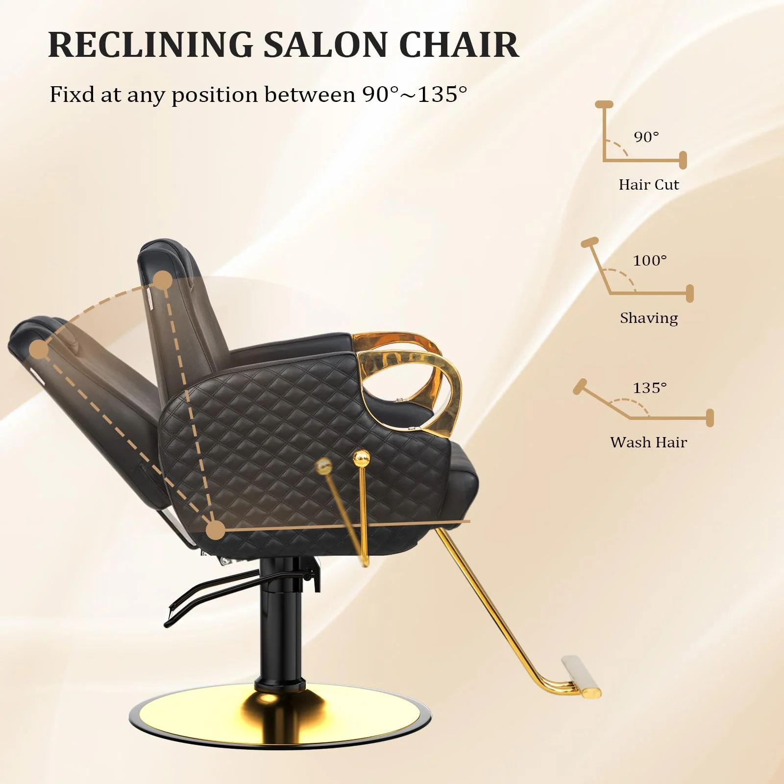 OmySalon SC3601 All Purpose Heavy Duty Hydraulic Reclining Salon Chair w/Headrest - Image 14