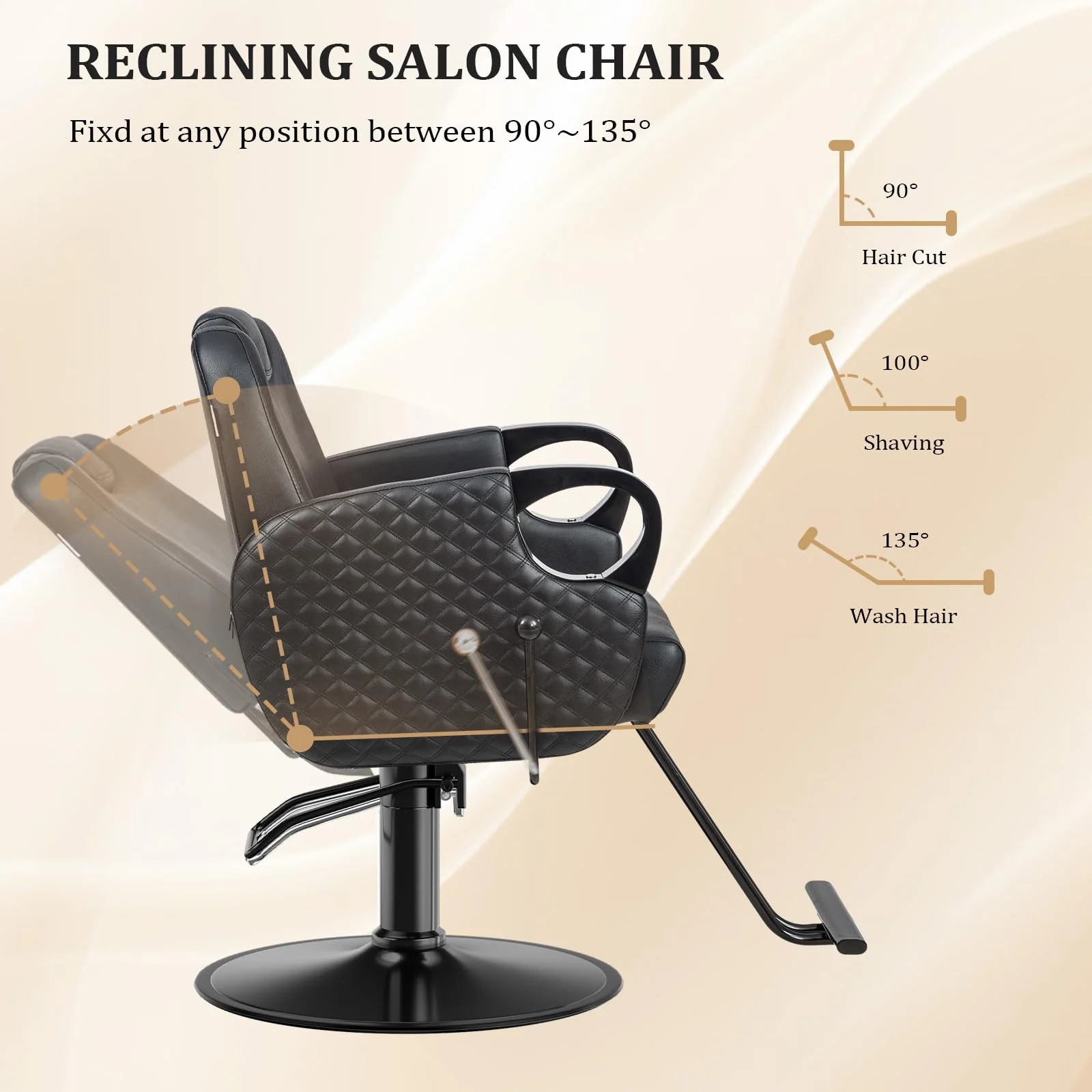 OmySalon SC3601 All Purpose Heavy Duty Hydraulic Reclining Salon Chair w/Headrest - Image 5