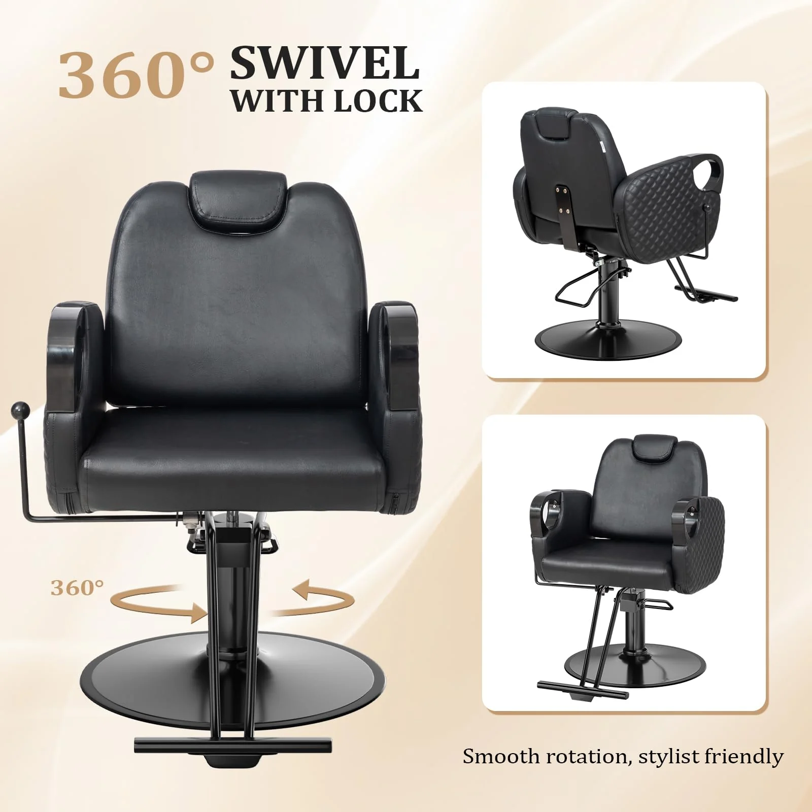 OmySalon SC3601 All Purpose Heavy Duty Hydraulic Reclining Salon Chair w/Headrest - Image 6