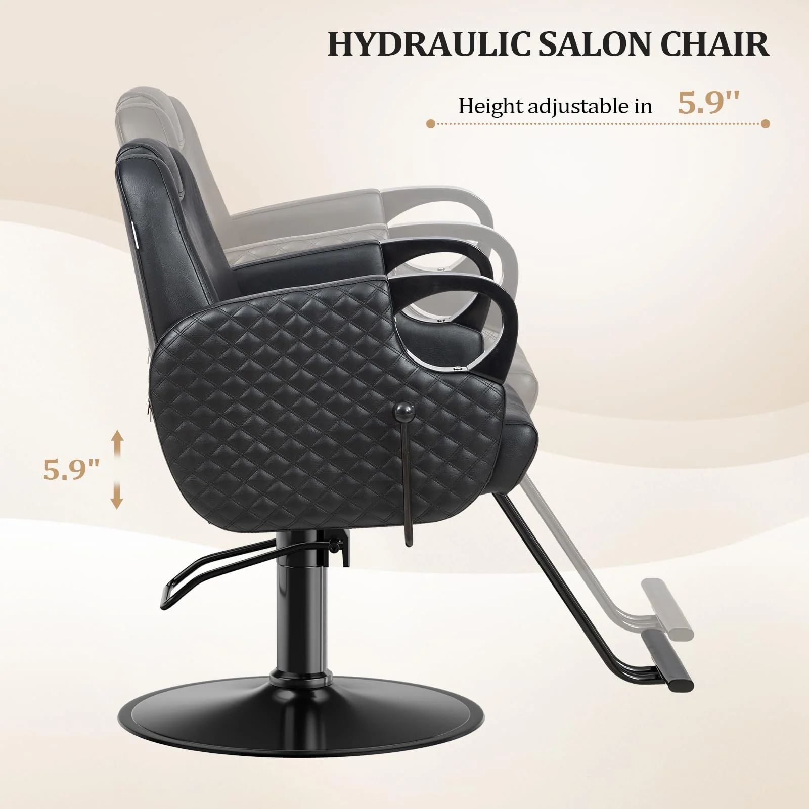 OmySalon SC3601 All Purpose Heavy Duty Hydraulic Reclining Salon Chair w/Headrest - Image 7