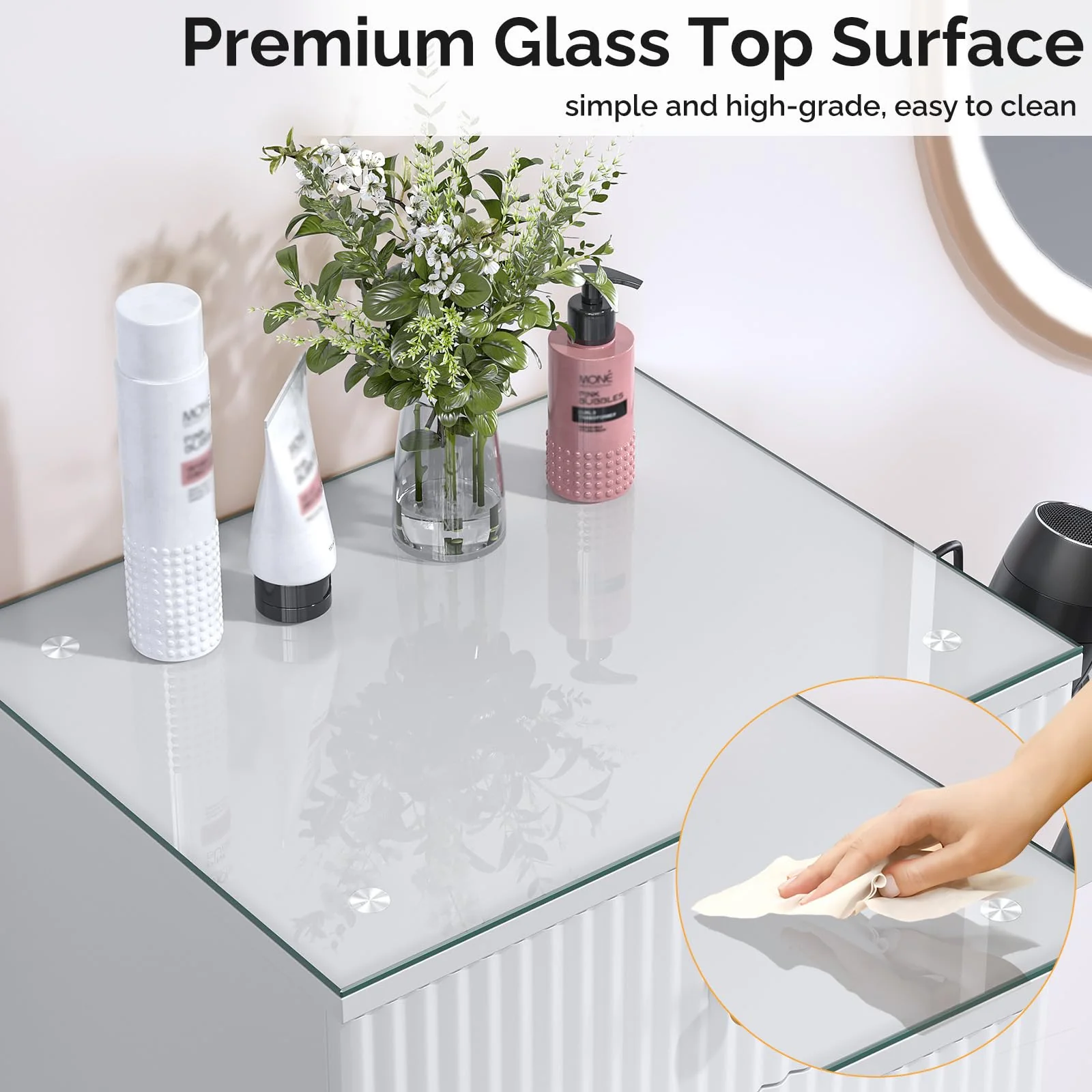 OmySalon SCWG Salon Styling Storage Station with Removable Glass Top & 4 Drawers 3 Hot Tool Holders - Image 13