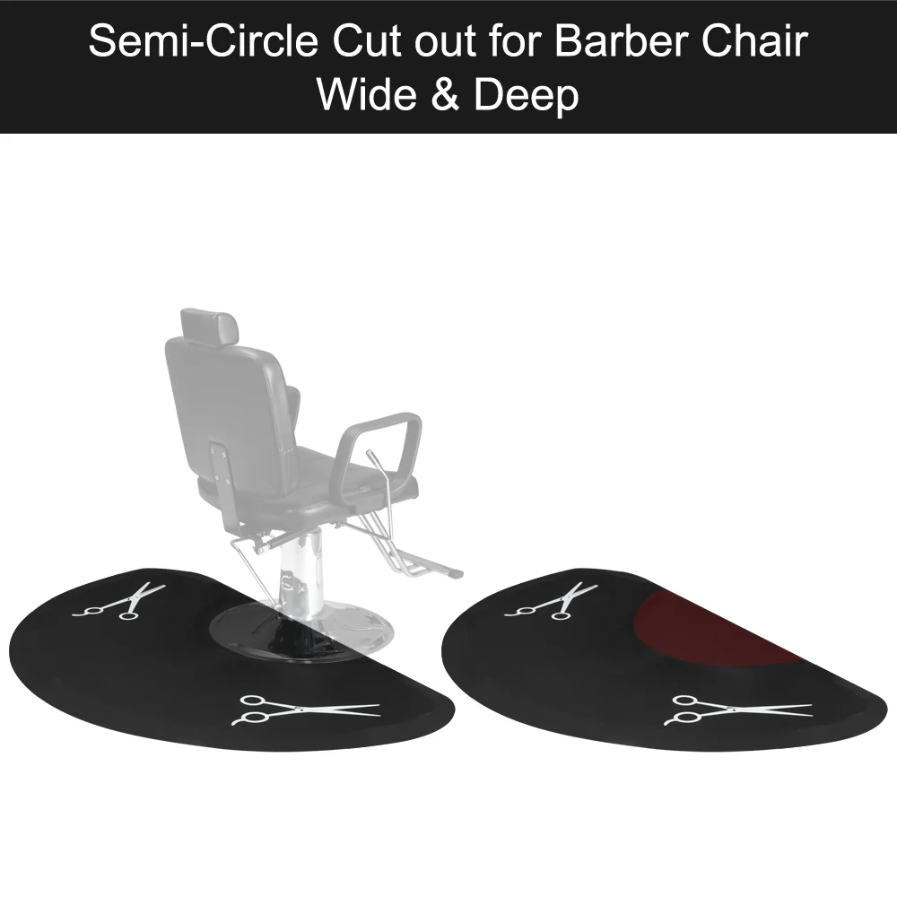 OmySalon 3' x 5' Salon Anti Fatigue Mat Circular Barber Mat for Hair Stylist Standing 1/2'' Thick - Image 4