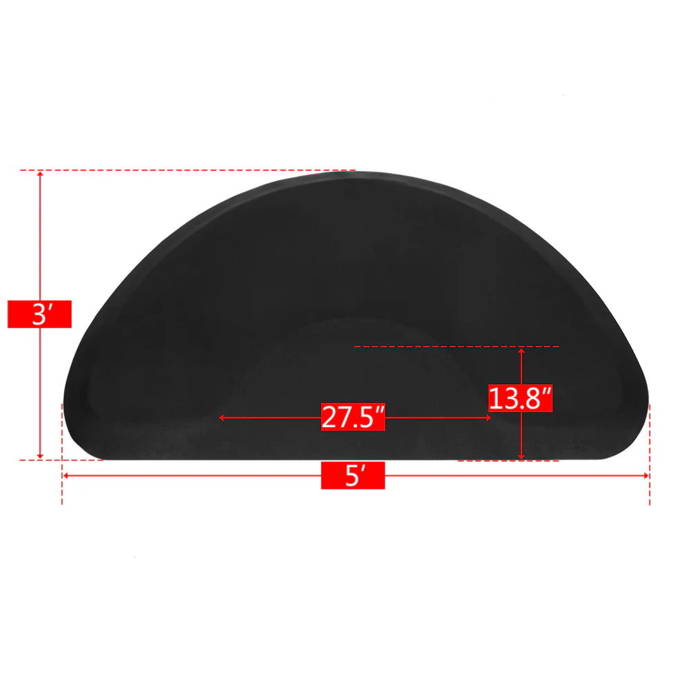 OmySalon 3' x 5' Salon Anti Fatigue Mat Circular Barber Mat for Hair Stylist Standing 1/2'' Thick - Image 7