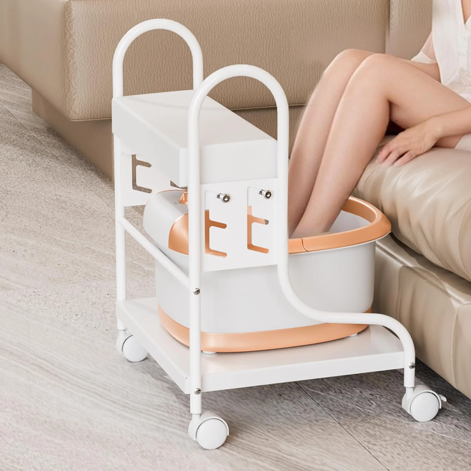 OmySalon SFBC Portable Adjustable Height Pedicure Foot Bath Trolley Cart - Image 11