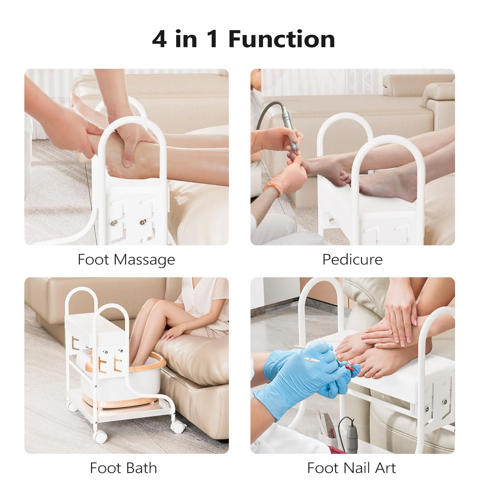 OmySalon SFBC Portable Adjustable Height Pedicure Foot Bath Trolley Cart - Image 14
